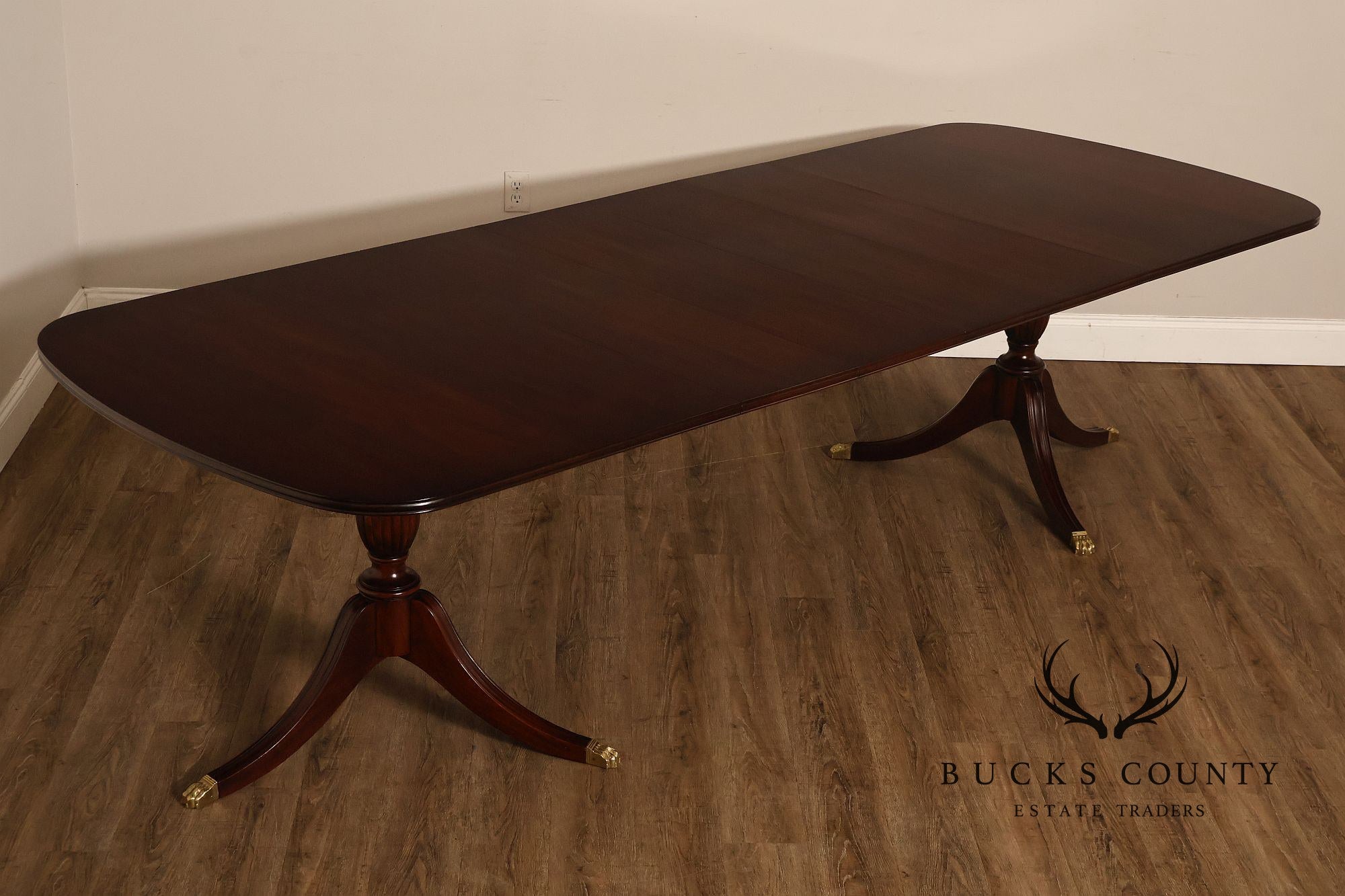 Henkel Harris Double Pedestal Mahogany Dining Table