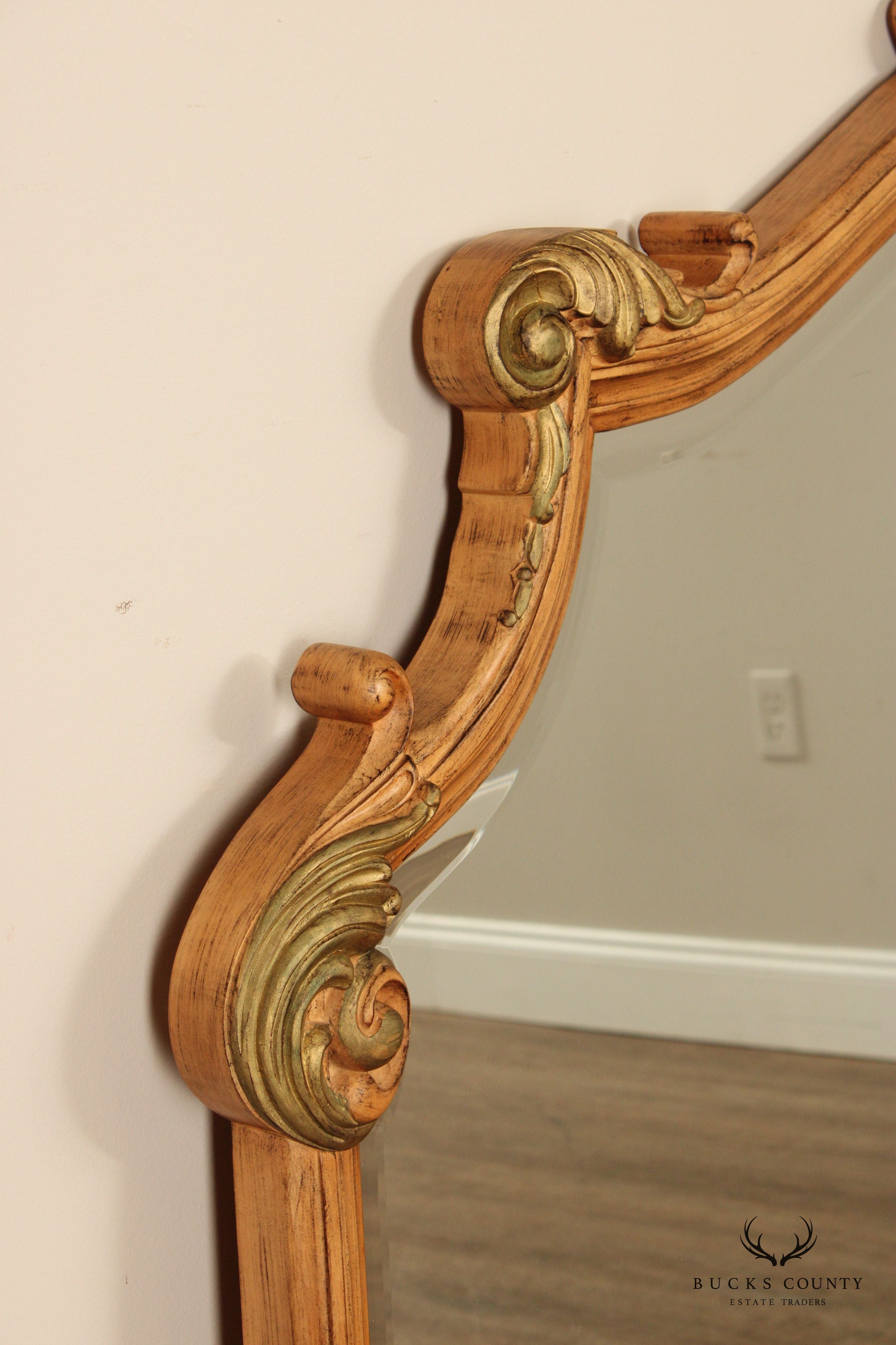 Jeffco Baroque Style Partial Gilt Carved Mantel Mirror