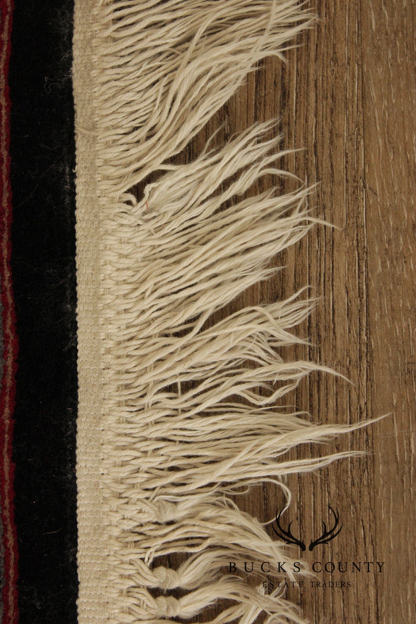 Persian Floral Medallion Style Wool Area Rug With Black Field 4.2 X 6.8