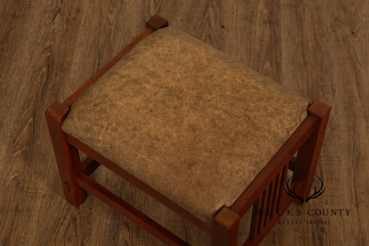 Stickley Mission Collection Cherry Spindle Footstool Ottoman