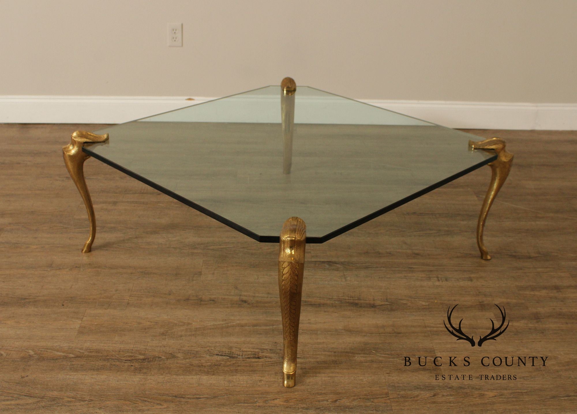 Quality Gilt Bronze and Glass Coffee Table