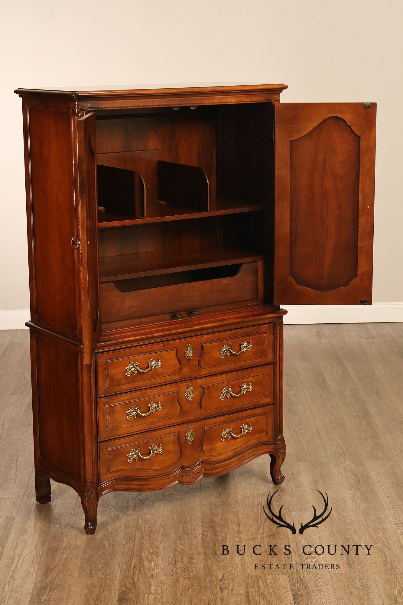 Henredon French Country Style Walnut Armoire