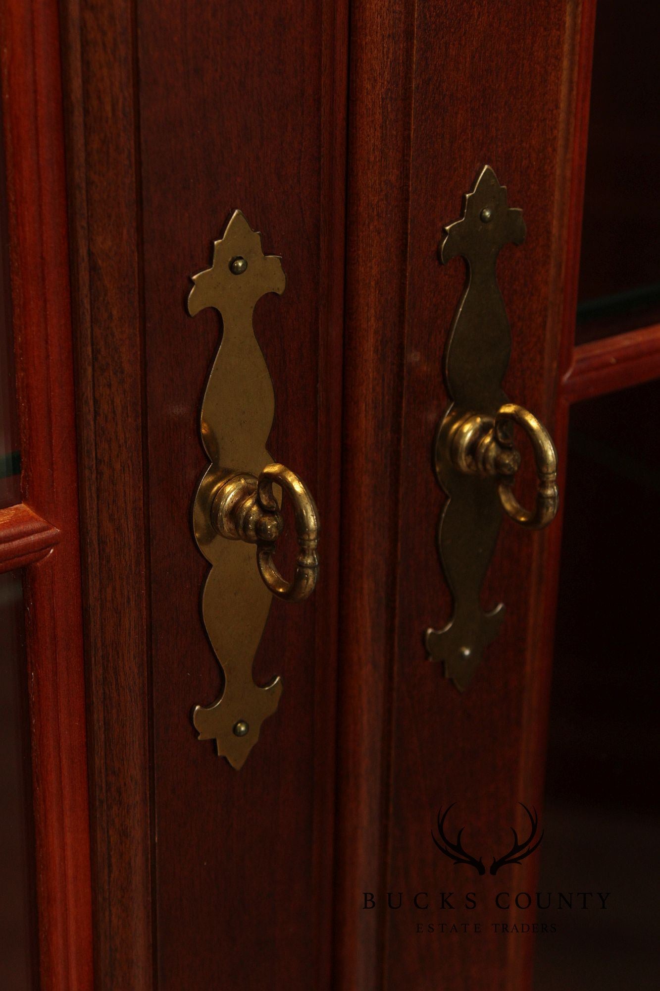 Traditional Pair Of Cherry Bookcase Display Cabinets