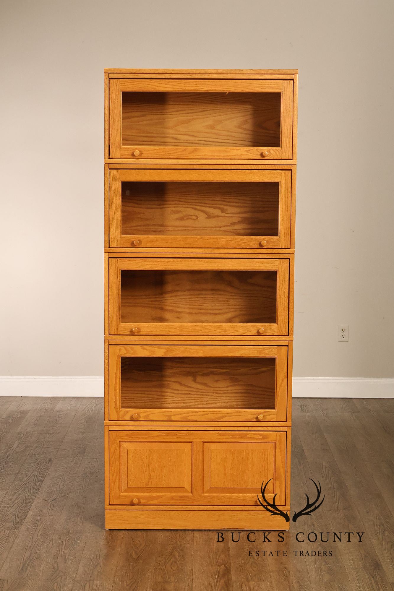 Amish Made Oak Five Stack Barrister Bookcase