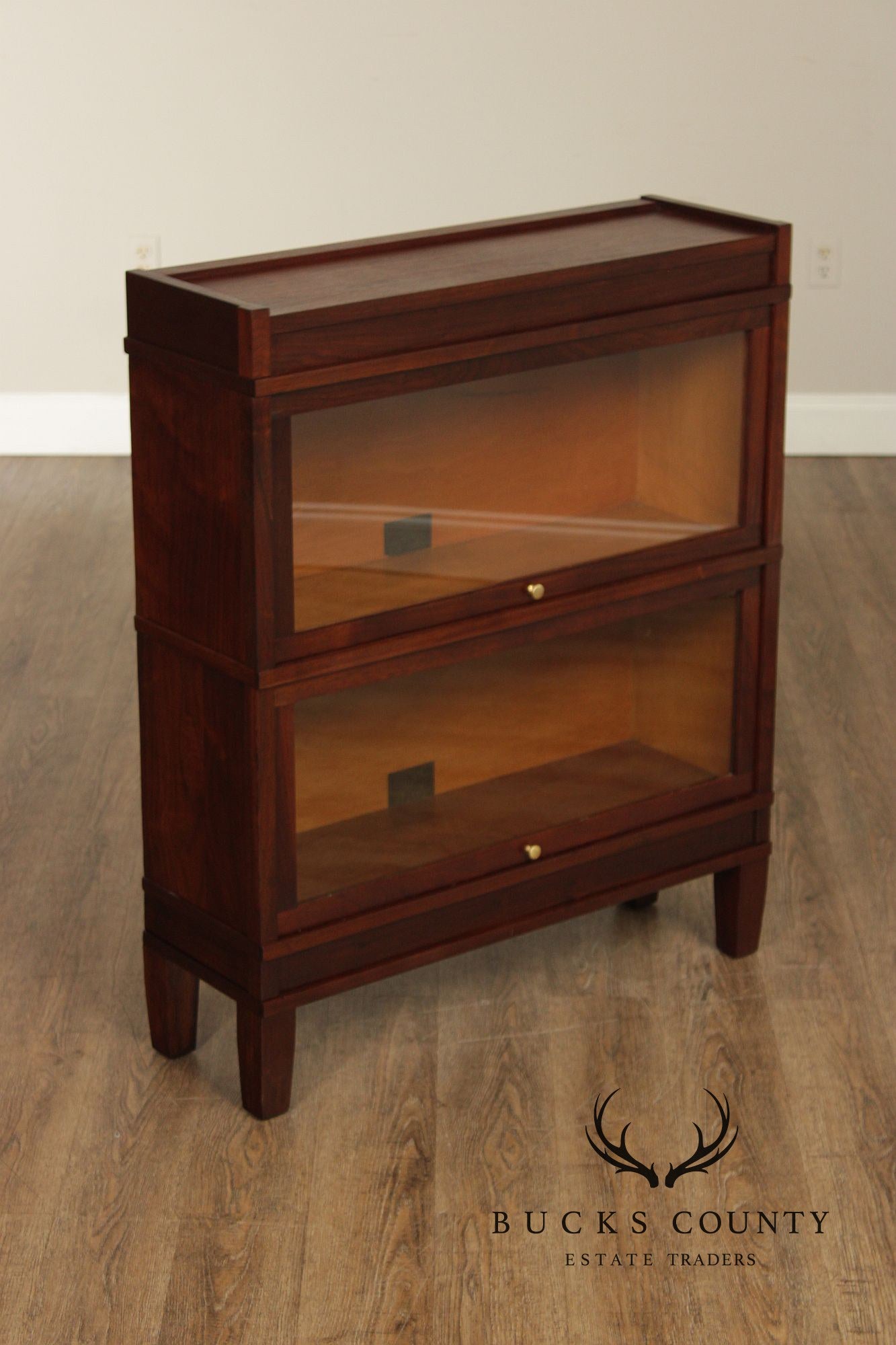 Globe Wernicke Antique Walnut Two-Section Barrister Bookcase