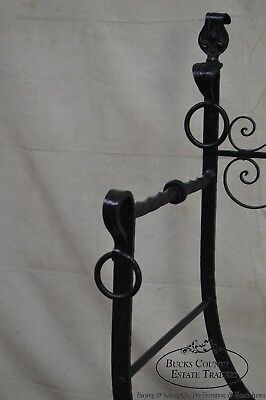 Antique Wrought Iron Savonarola X Form Arm Chair