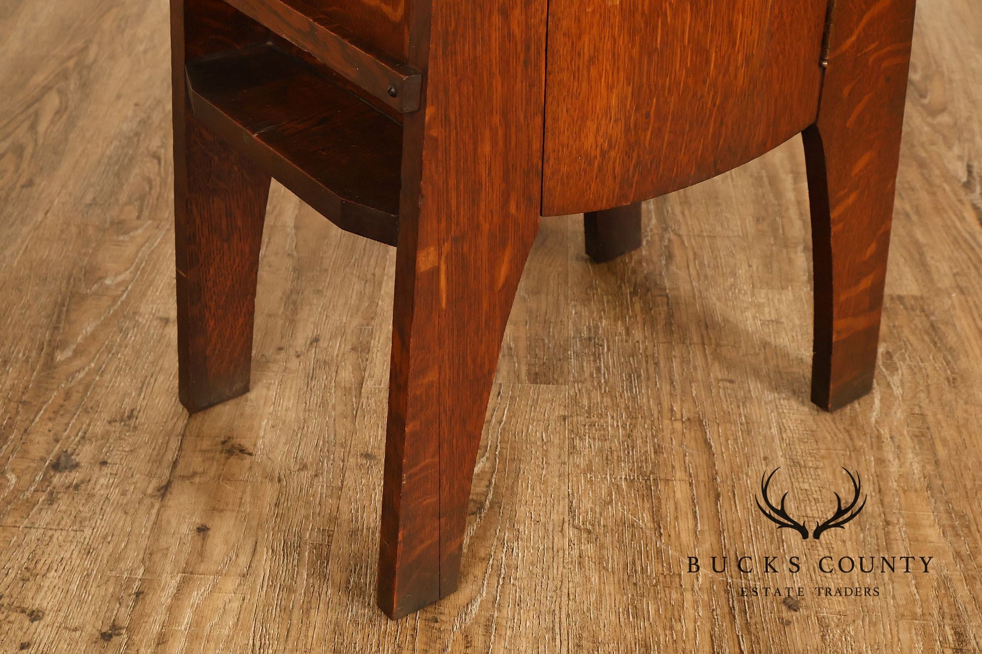 Antique Mission Oak Smoke Stand Bedside Cabinet