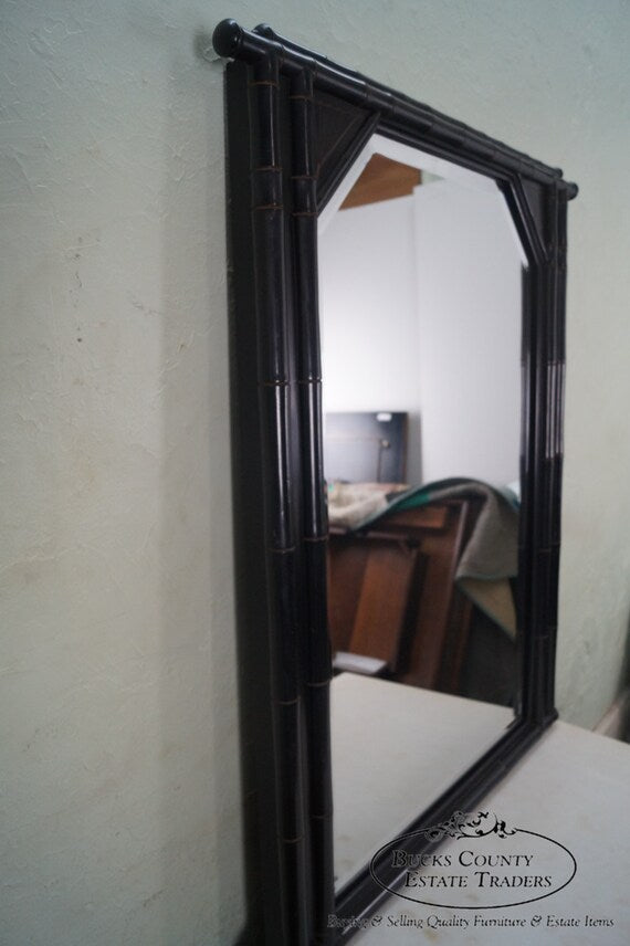 Antique 19th Century Ebonized Faux Bamboo Marble Top Dresser w/ Mirror
