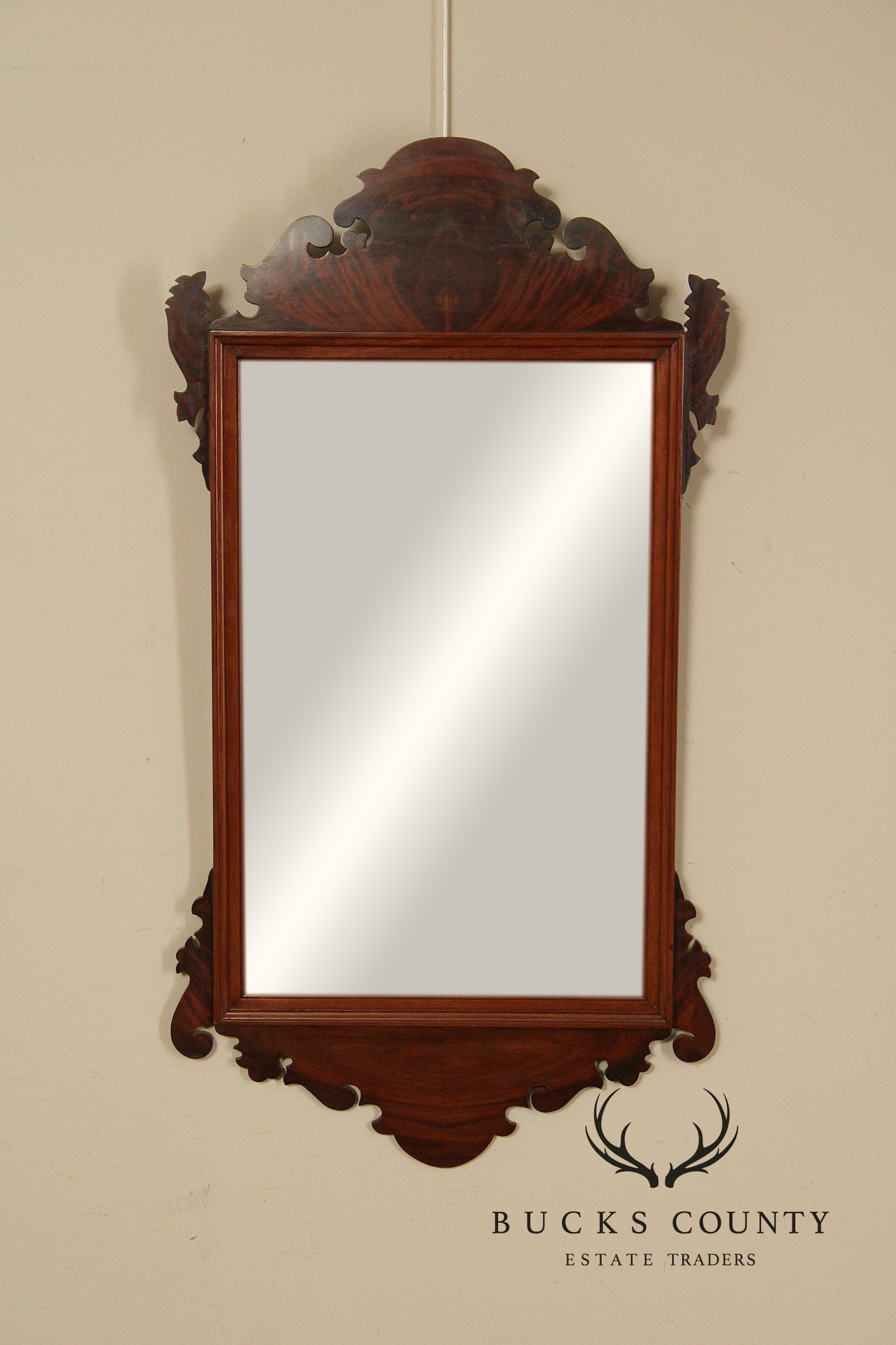 Chippendale Style Custom Quality Mahogany Wall Mirror