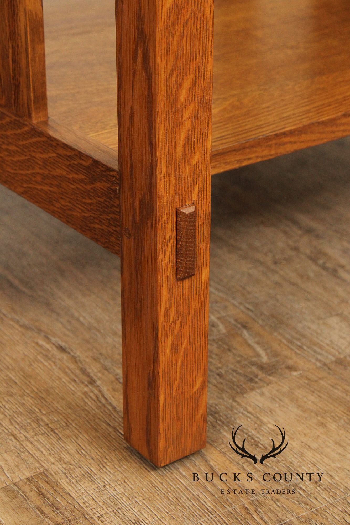 Stickley Mission Collection Oak Spindle Lamp Table