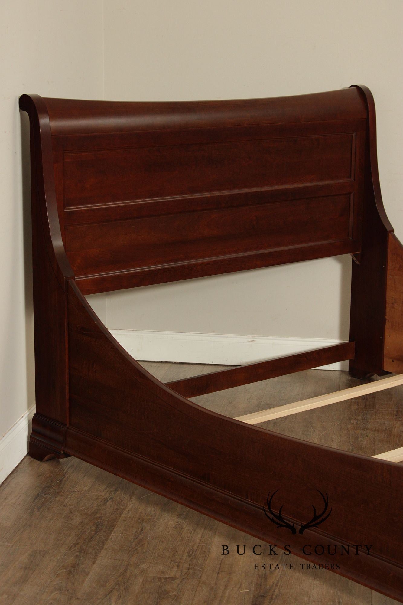 Durham Furniture Handcrafted Louis Philip Style Queen Cherry Sleigh Bed