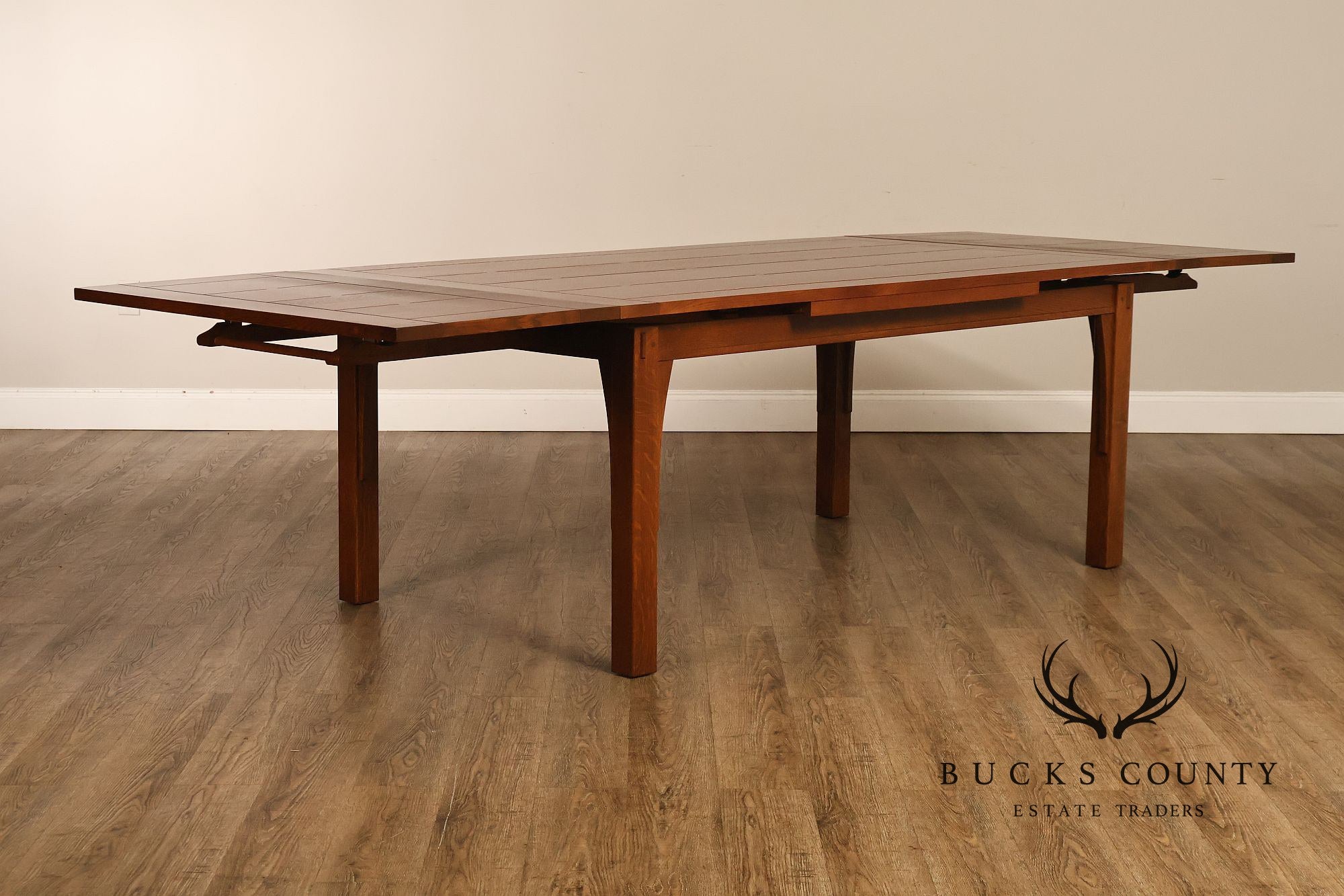 Stickley Mission Collection Oak Draw Top Extension Dining Table