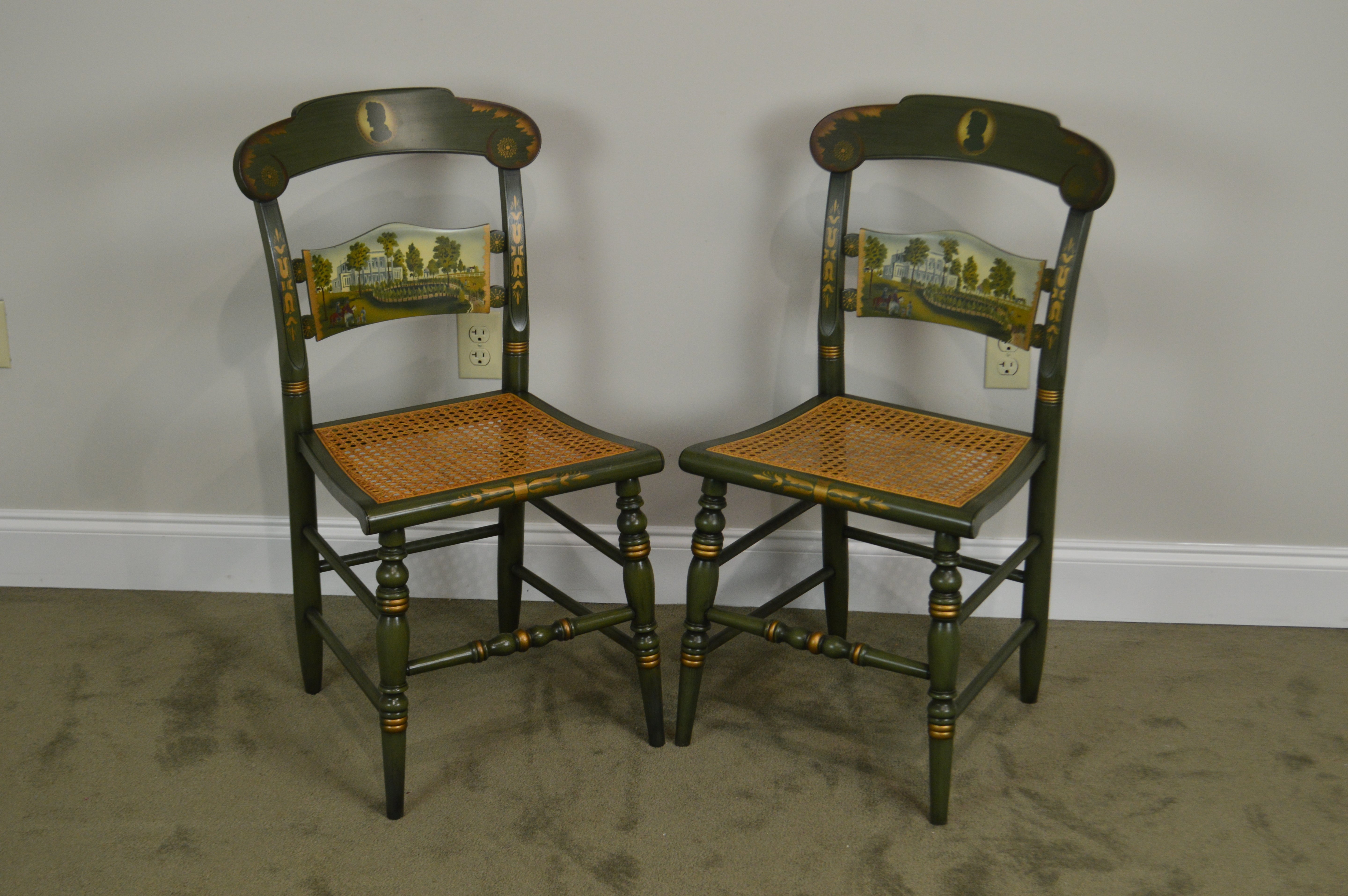 Hitchcock Andrew Jackson's Hermitage Limited Edition Hand Painted Pair Side Chairs (B)