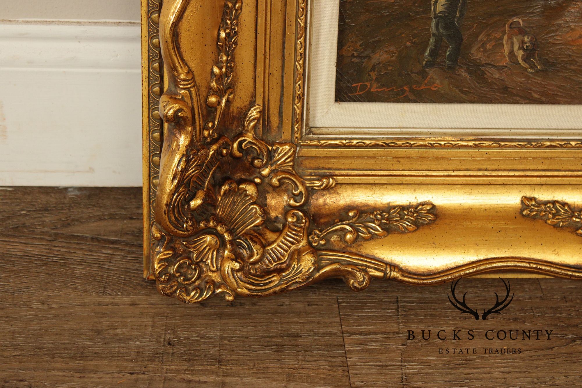 Artist Signed Genre Painting, Bucolic Village