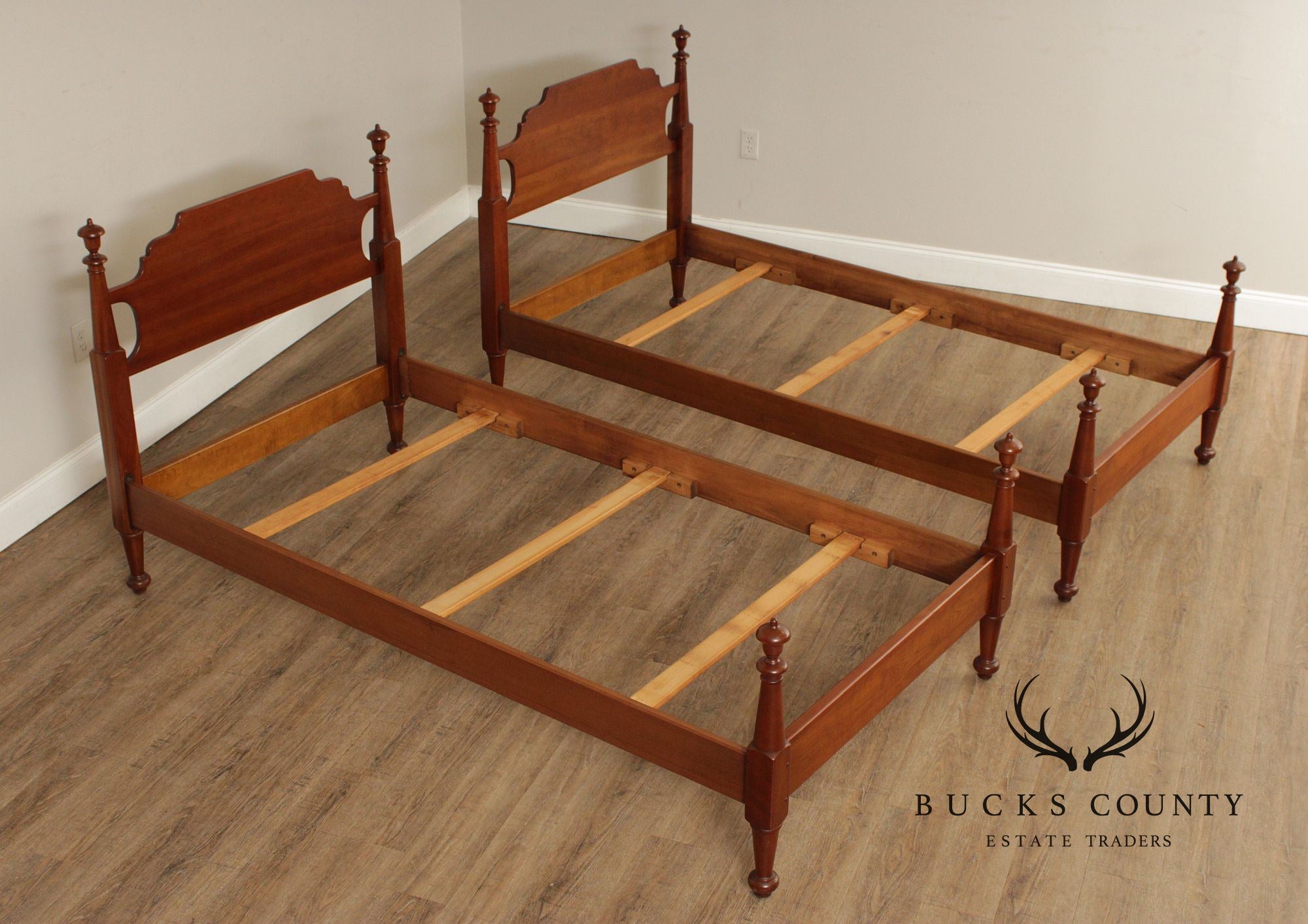 Stickley Cherry Valley Pair of Twin Poster Beds