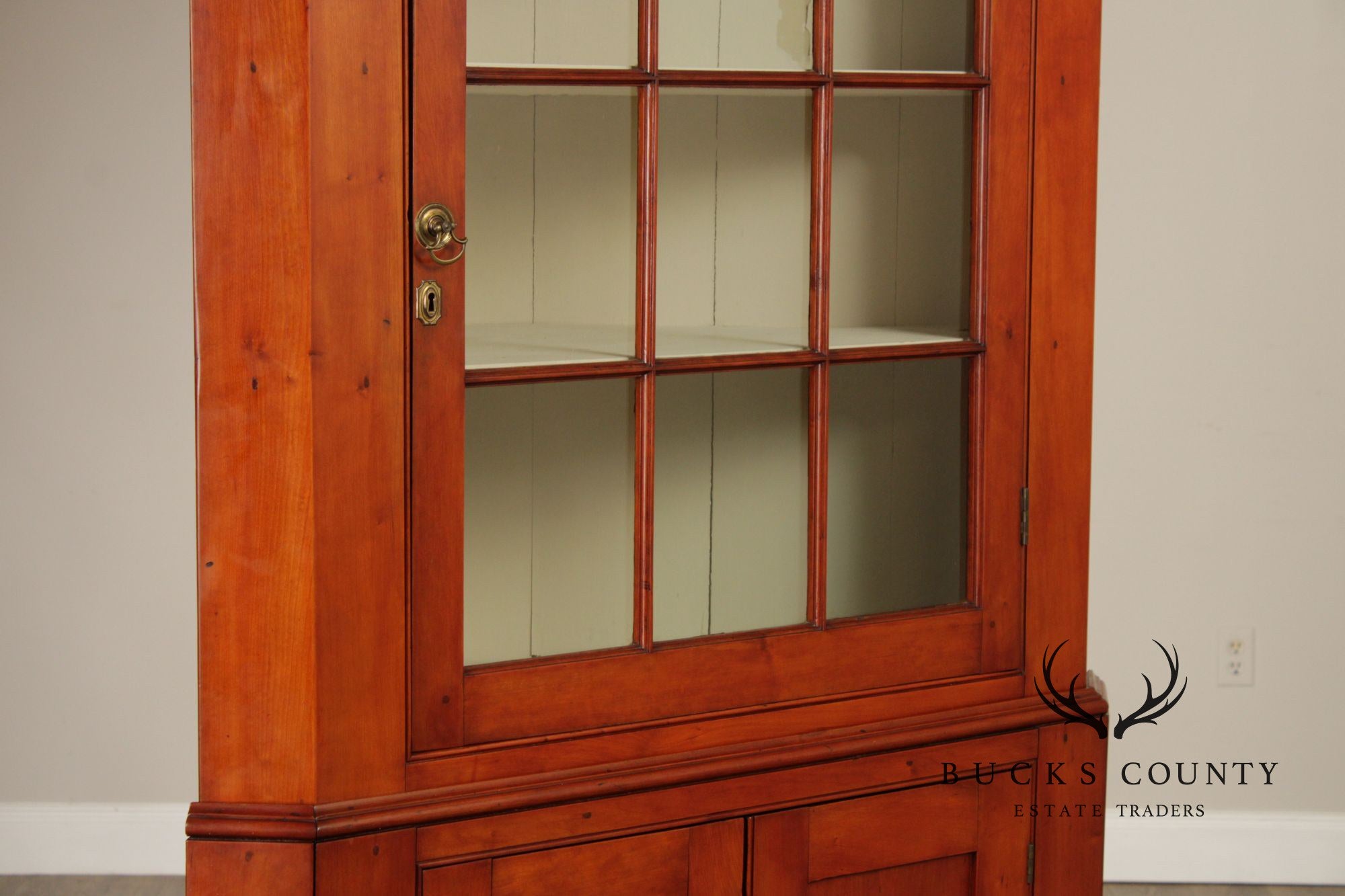 Antique American Farmhouse Cherry Corner Cabinet