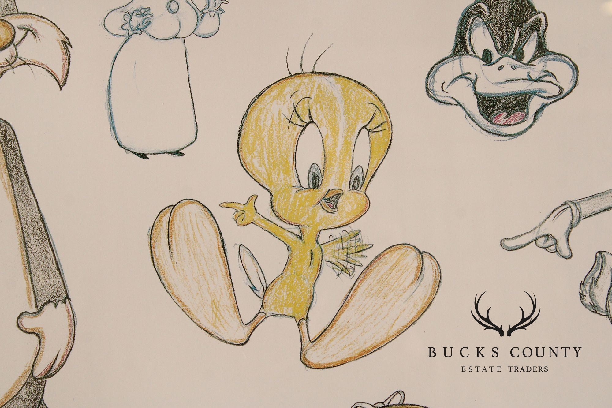 Virgil Ross Looney Tunes Character Sketch Lithograph