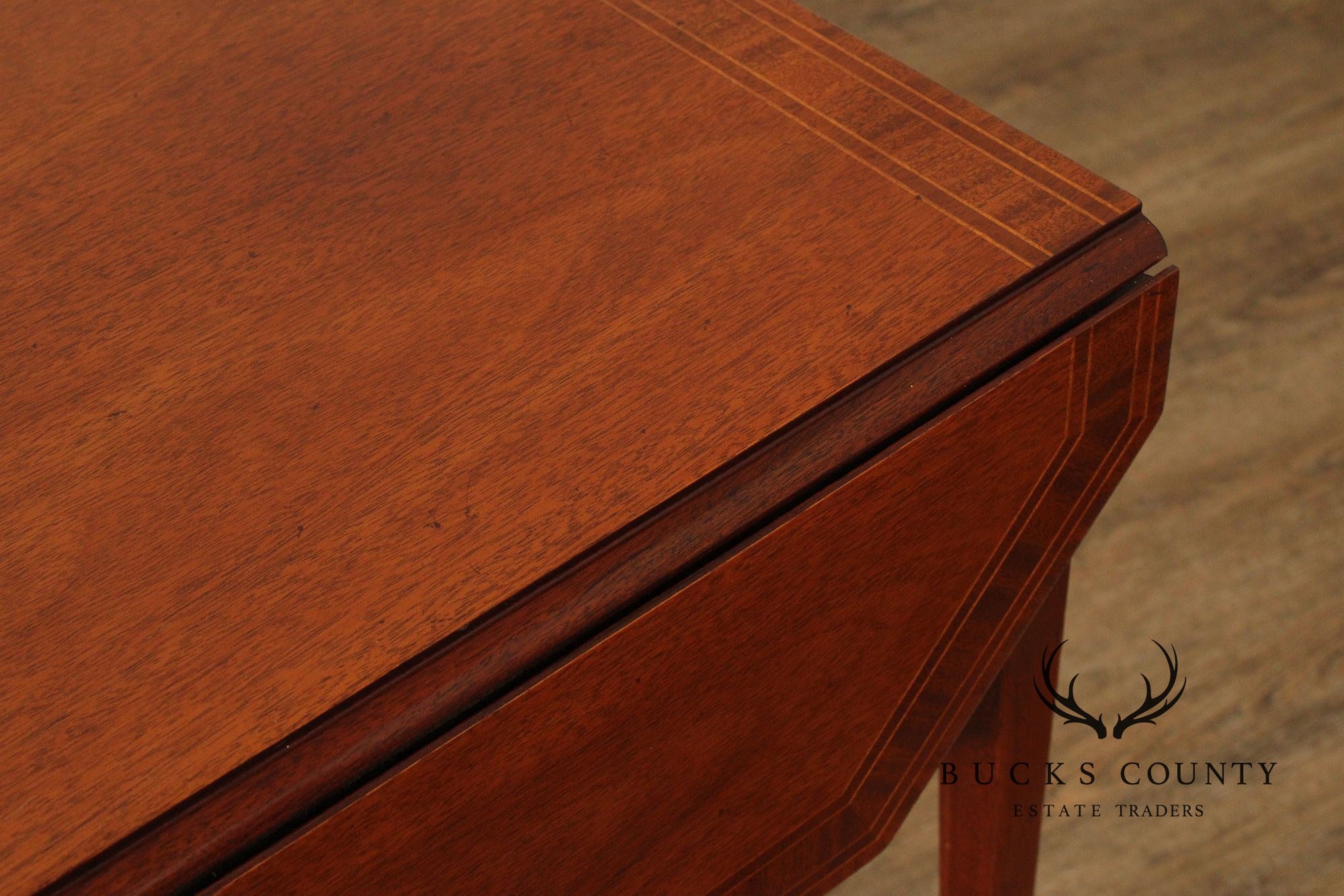 Councill Federal Style Pair of Inlaid Mahogany Pembroke Side Tables