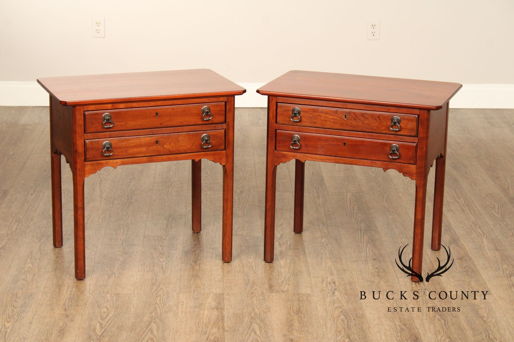 Lexington Bob Timberlake Pair of Cherry Two-Drawer Side Tables