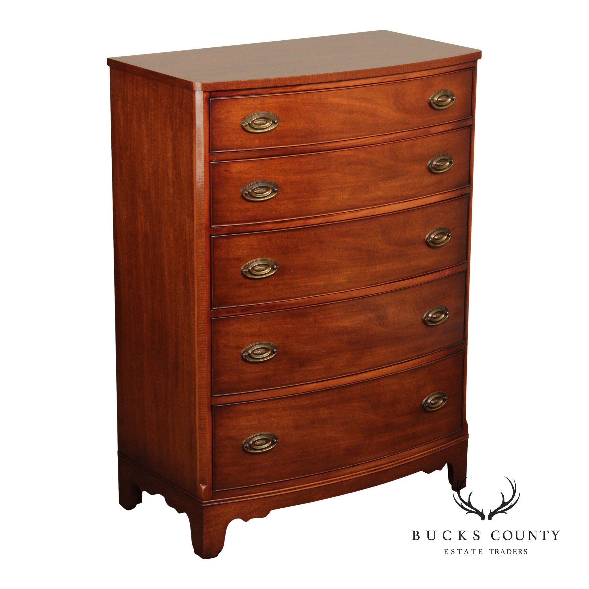 Morganton Furniture 1940's Hepplewhite Style Mahogany Tall Chest