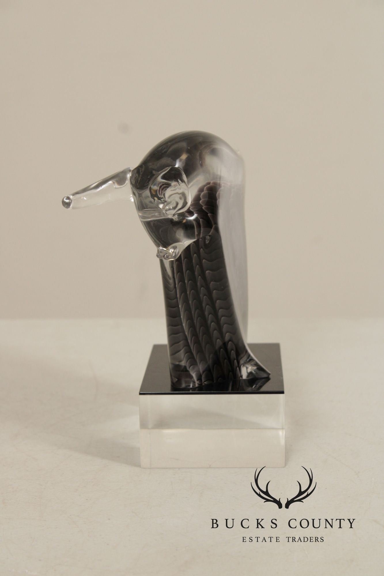 F.M. Konstglas Glass Bull Sculpture