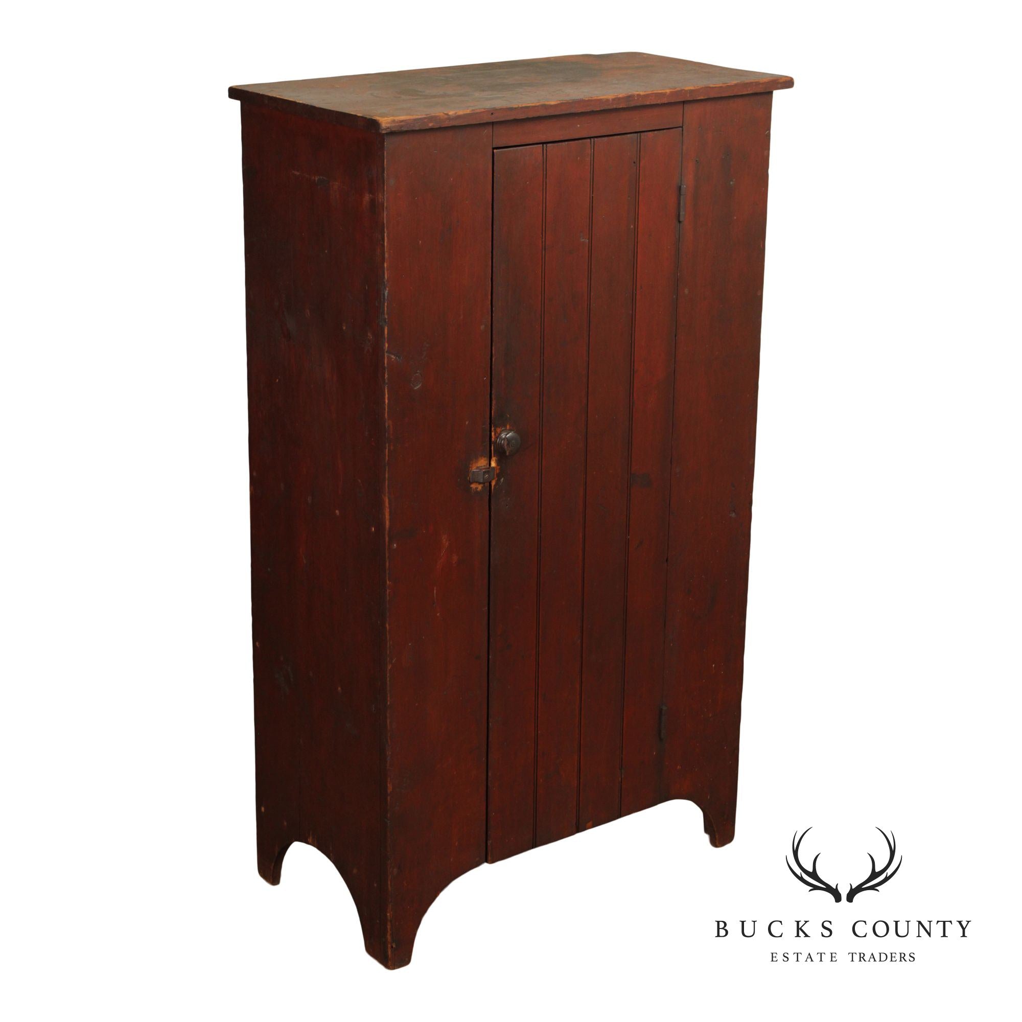 Antique Primitive Painted Single Door Cupboard