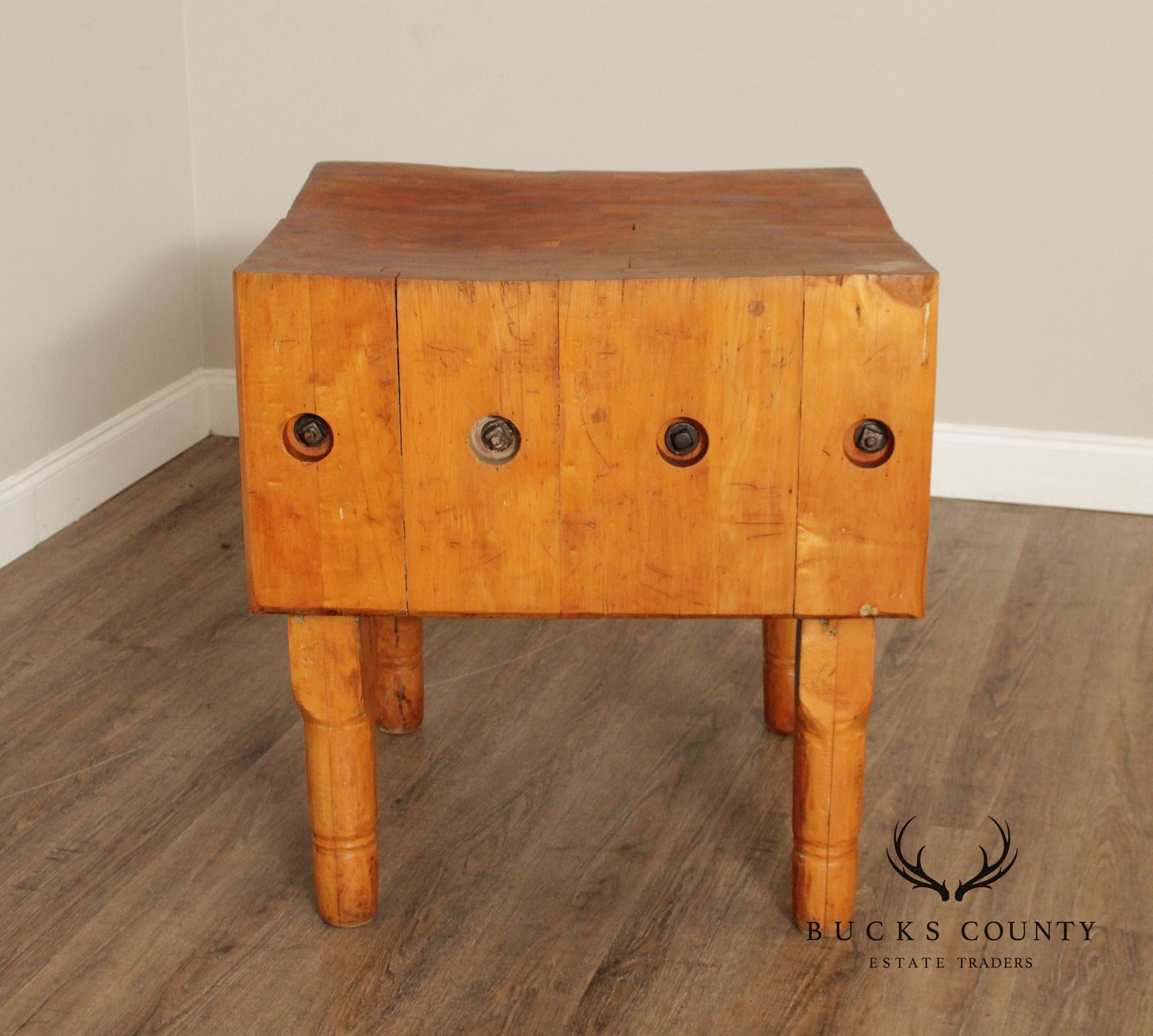 Vintage Rustic Butcher Block Table