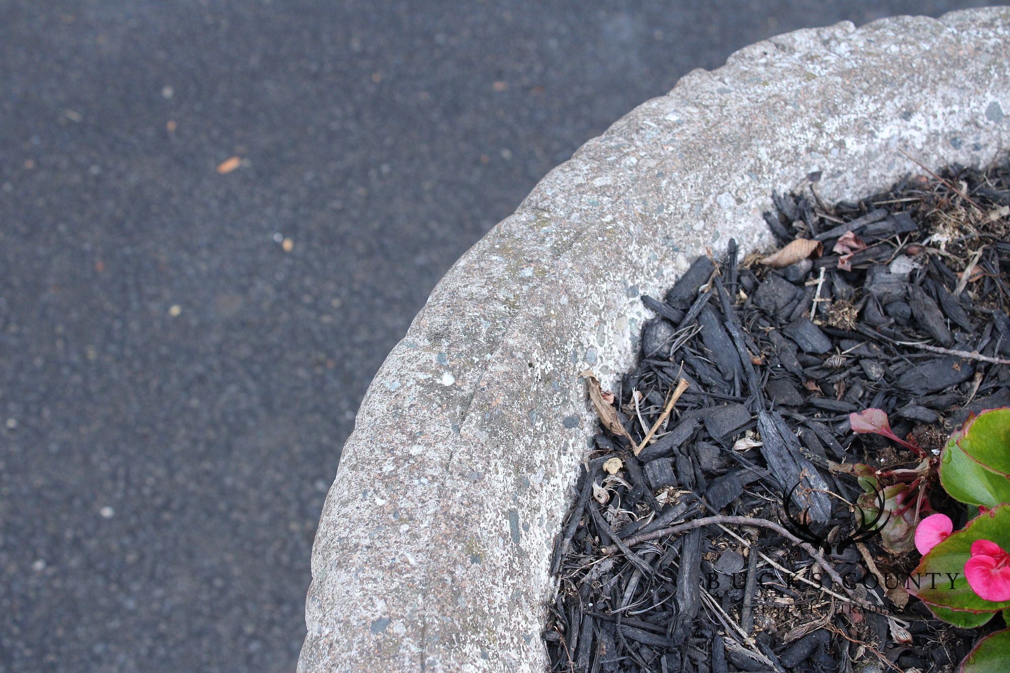 Classical Style Pair of Cast Stone Garden Urns