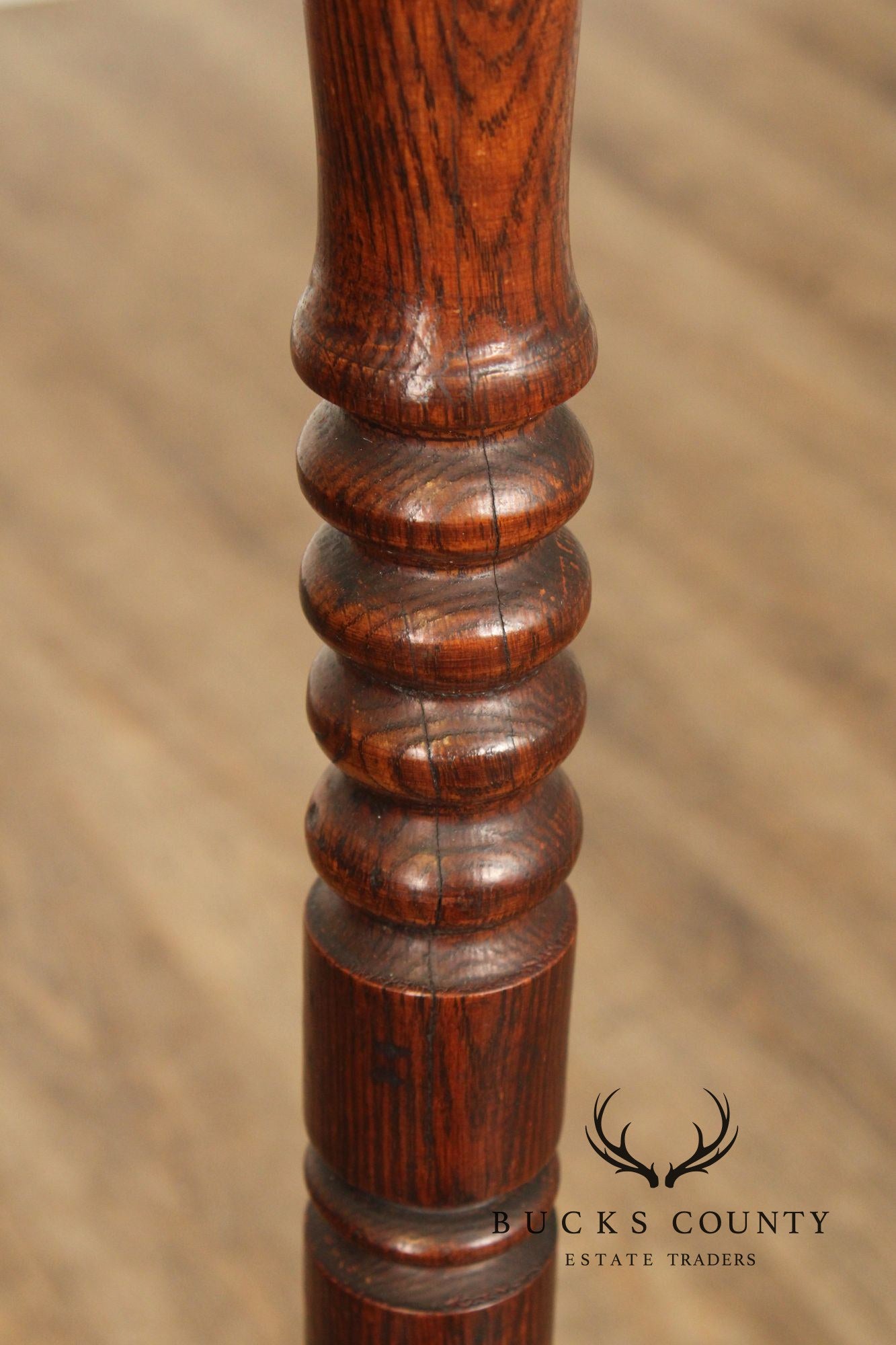 Antique Bobbin Turned Oak Hat Rack