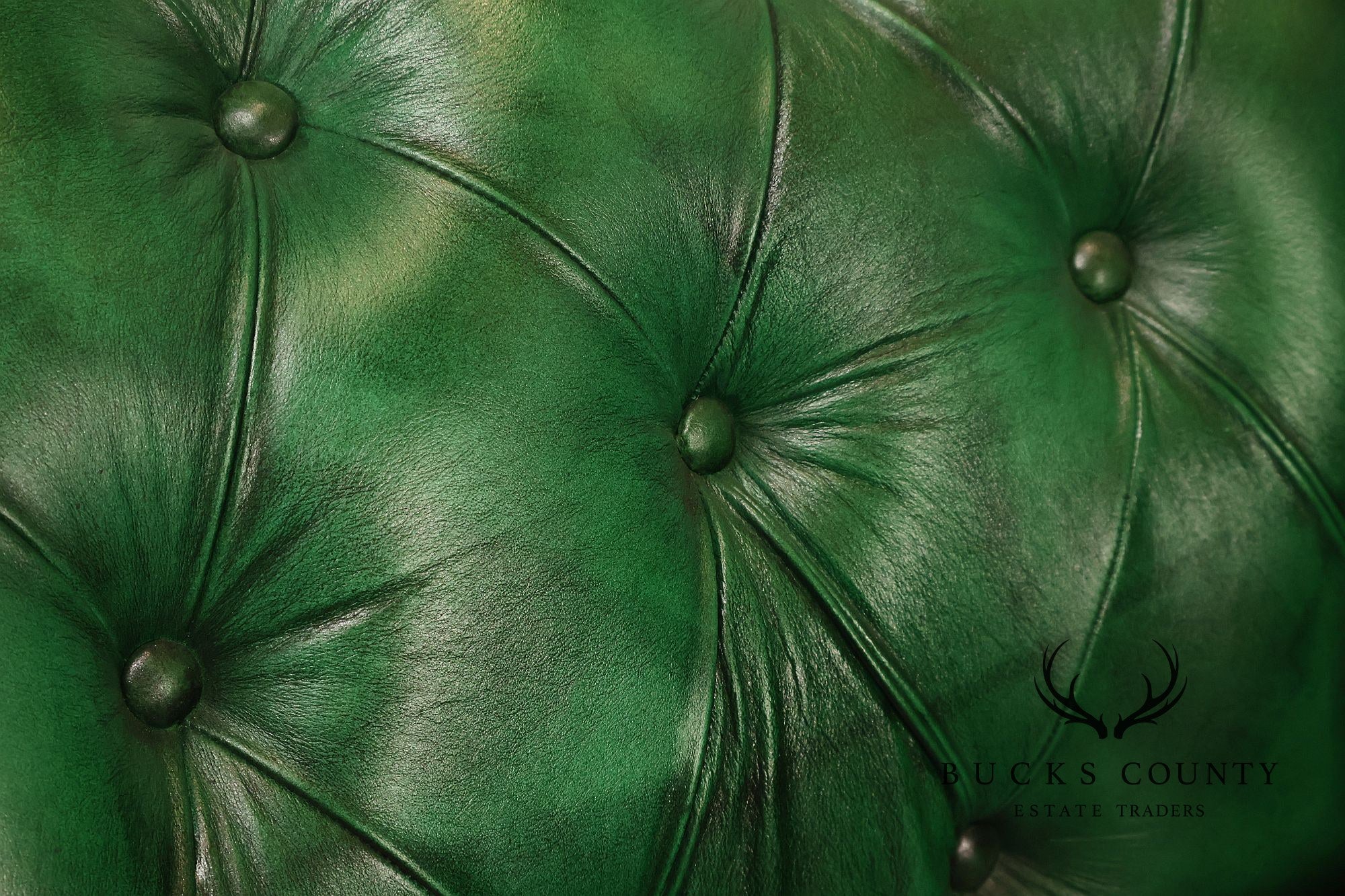 Chesterfield Style Polo Green Tufted Leather Club Chair