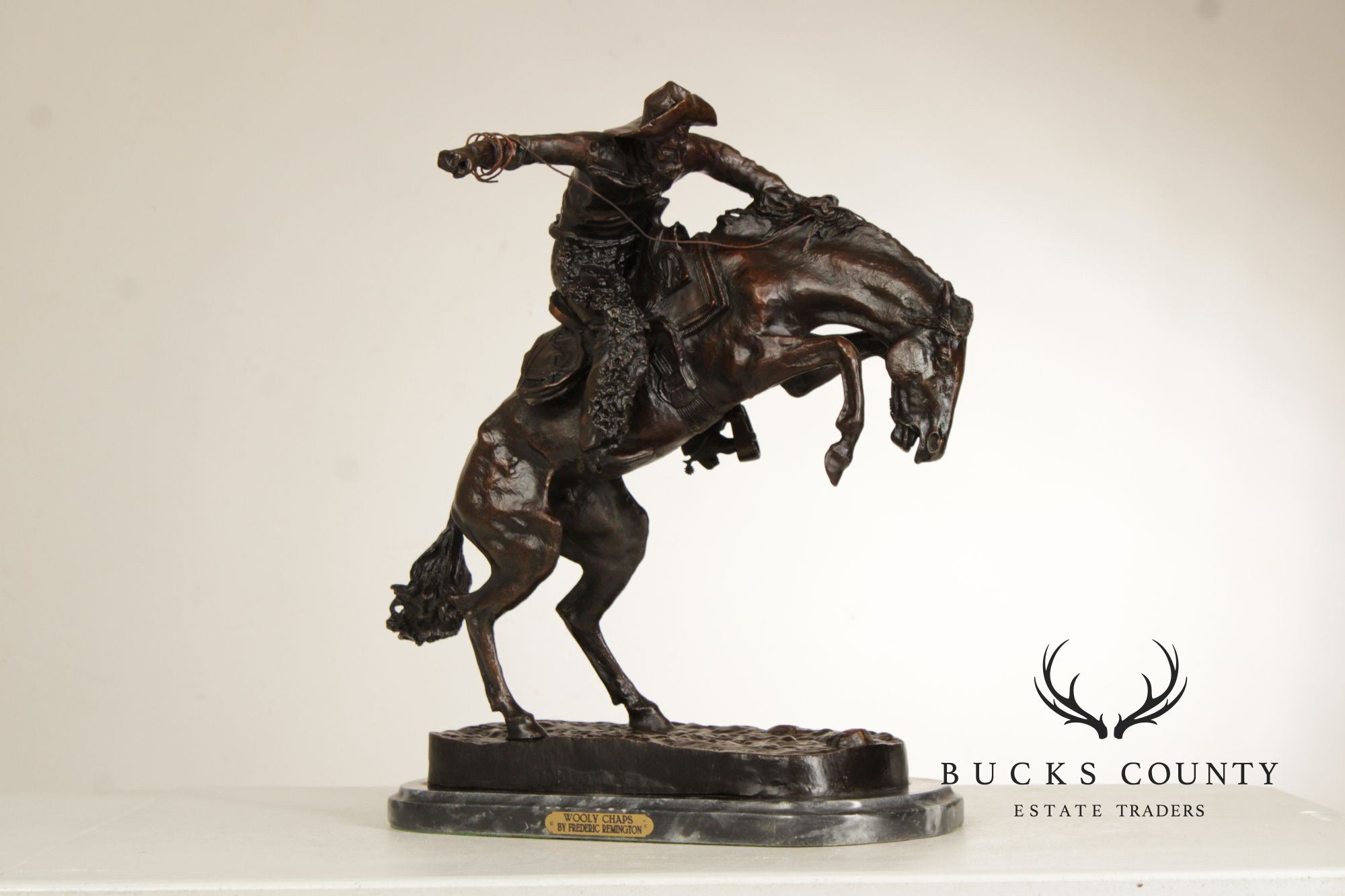 Frederic Remington Bronze Statue, 'Wooly Chaps'