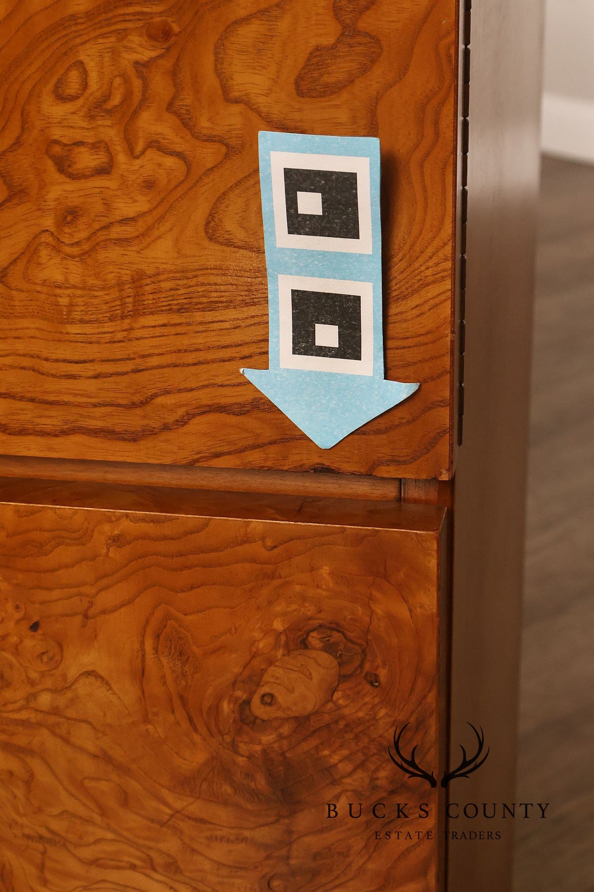 Lane Mid Century Modern Burlwood Armoire
