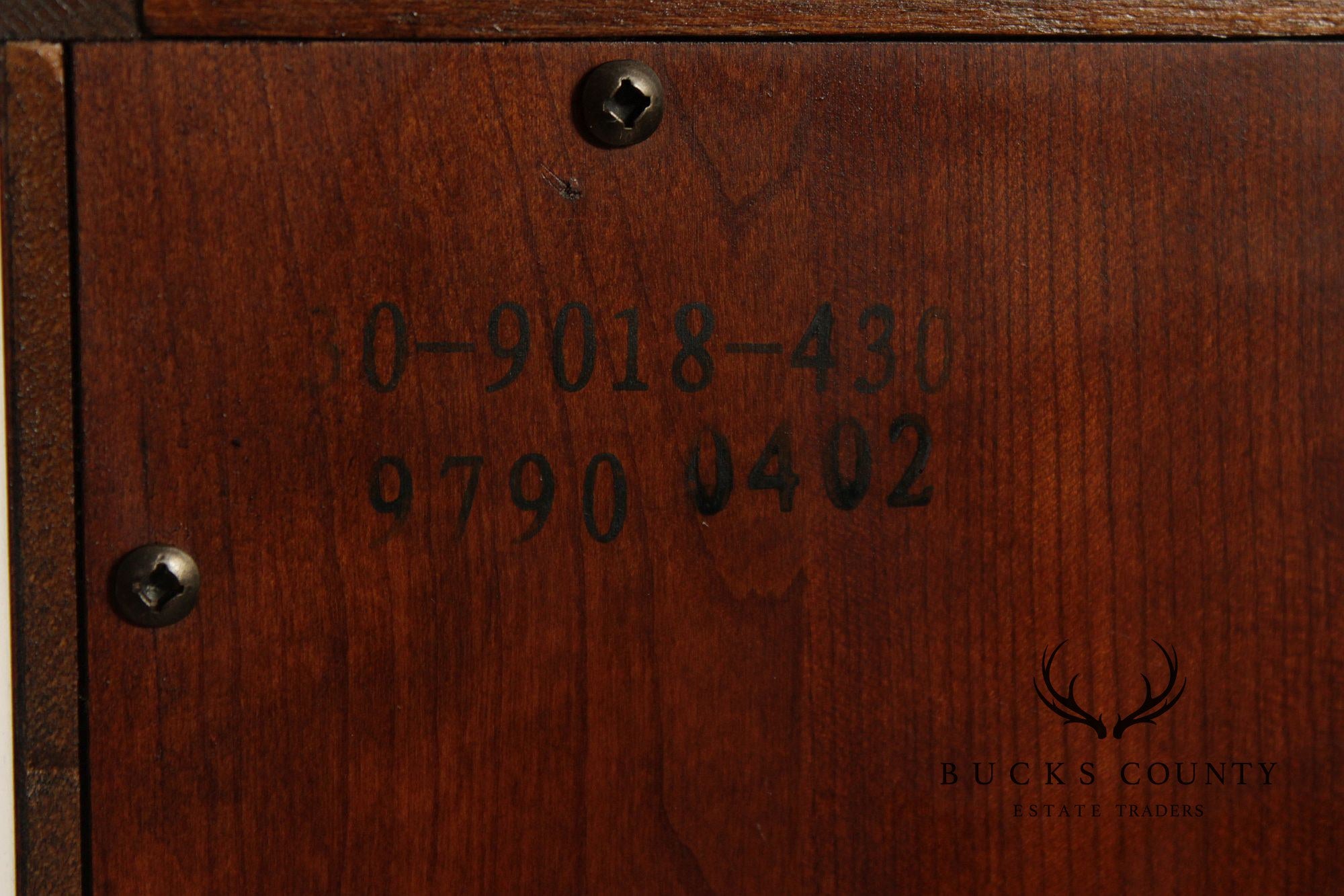 Ethan Allen Traditional Style Lighted Sliding Door Bookcase Display Cabinet