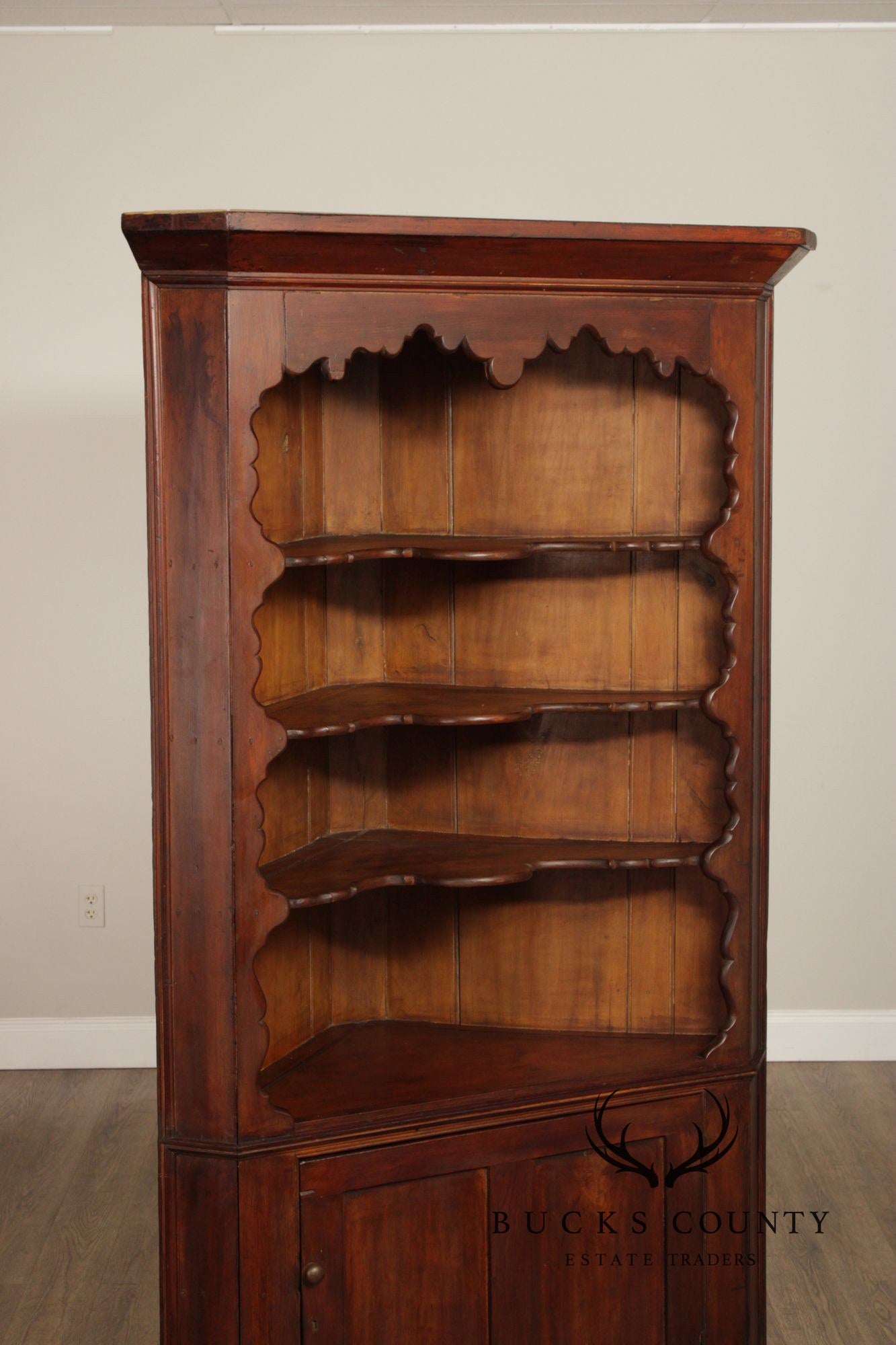Antique 19th Century American Poplar Corned Cabinet