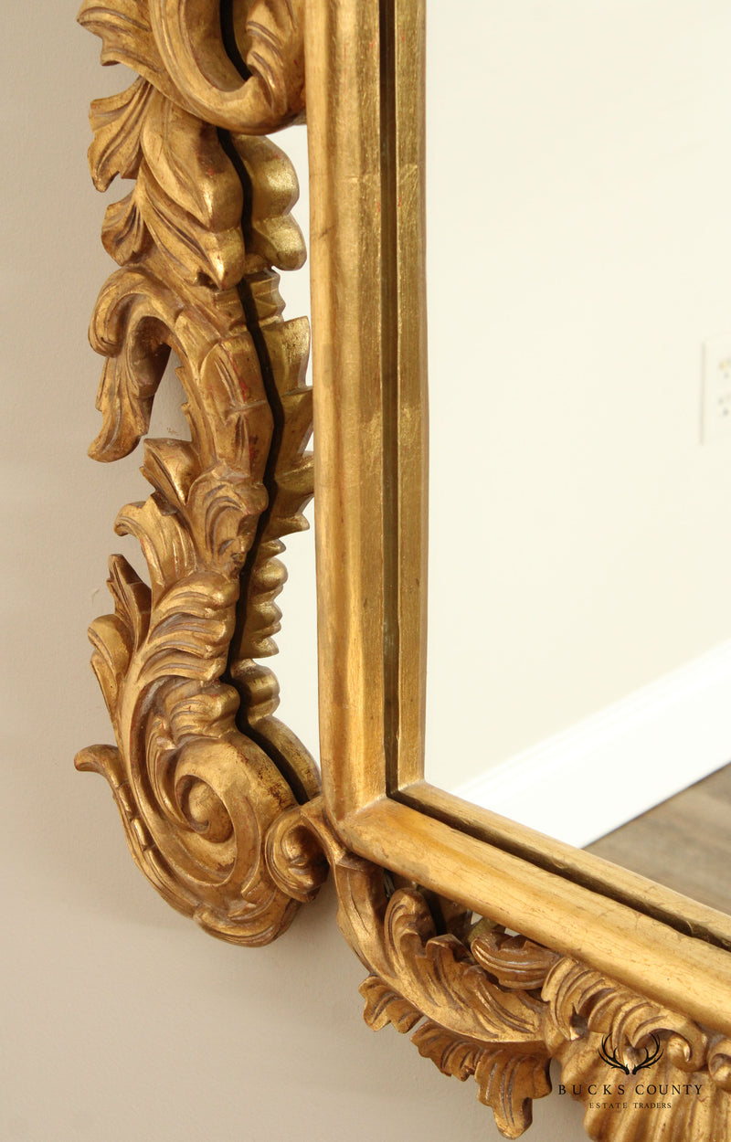 French Rococo Style Carved Giltwood Wall Mirror