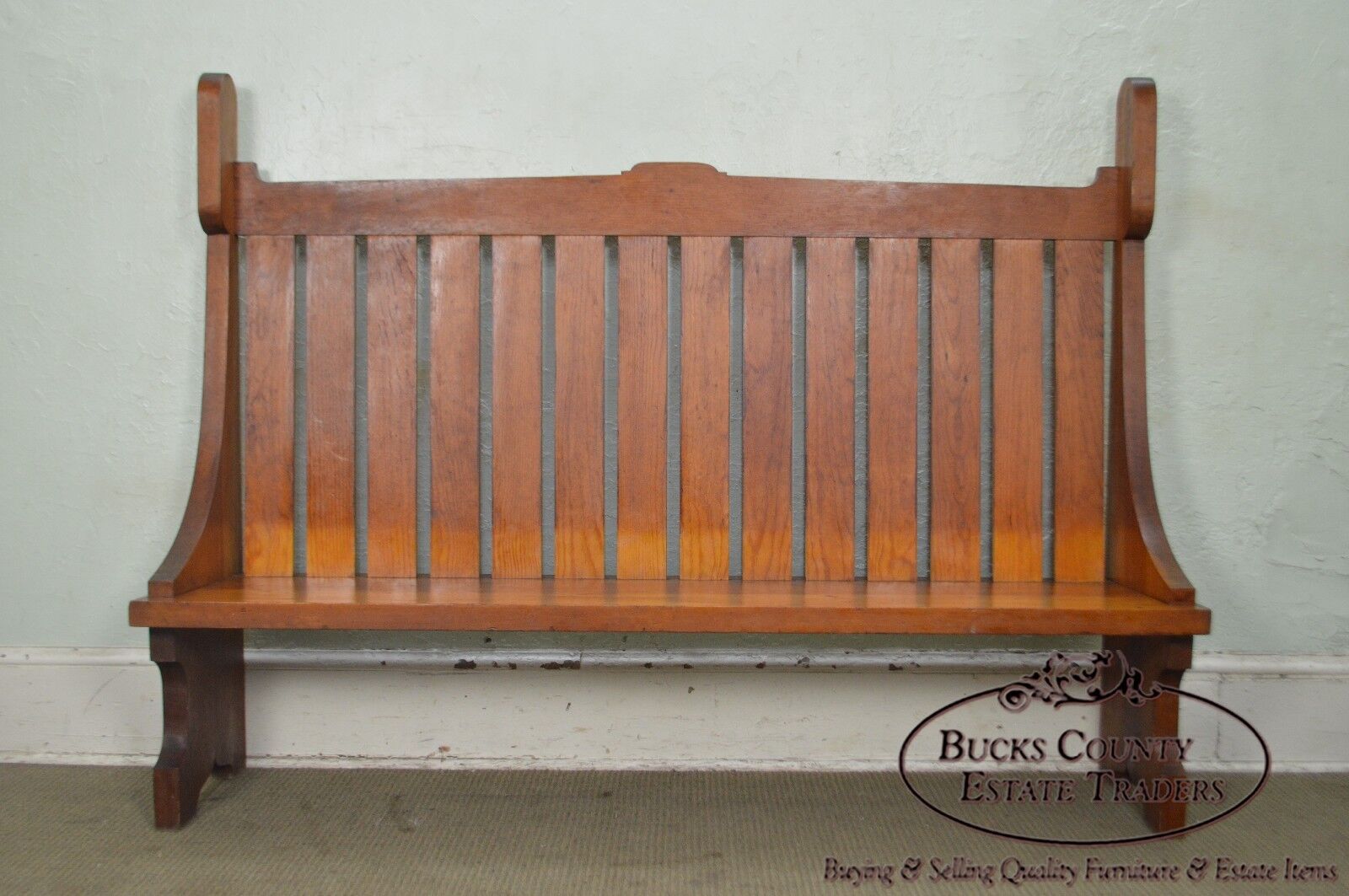 Antique Arts & Crafts Prairie School Solid Cedar Wood High Back Settee