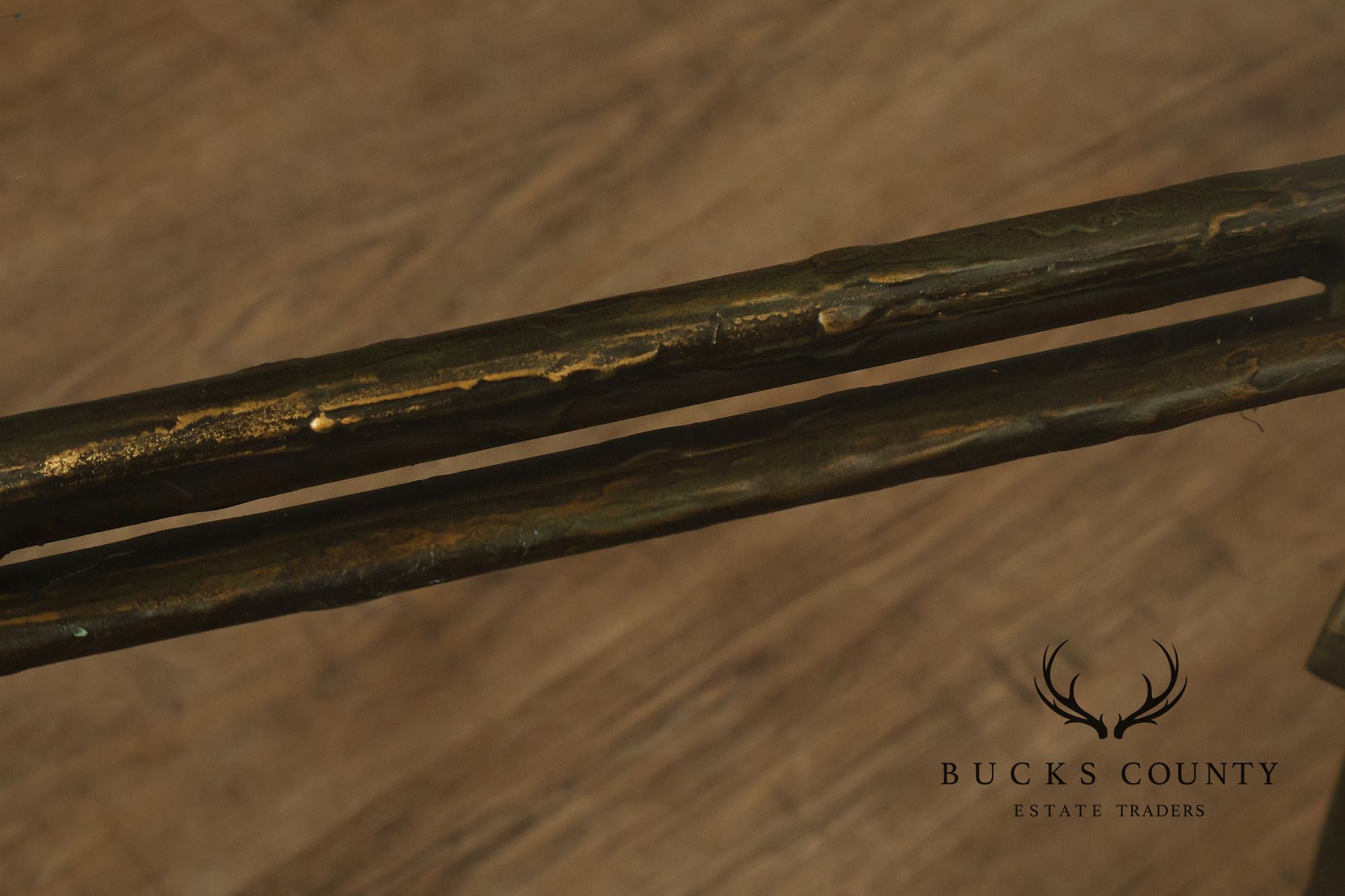 Neoclassical Revival Glass Top Metal Accent Table