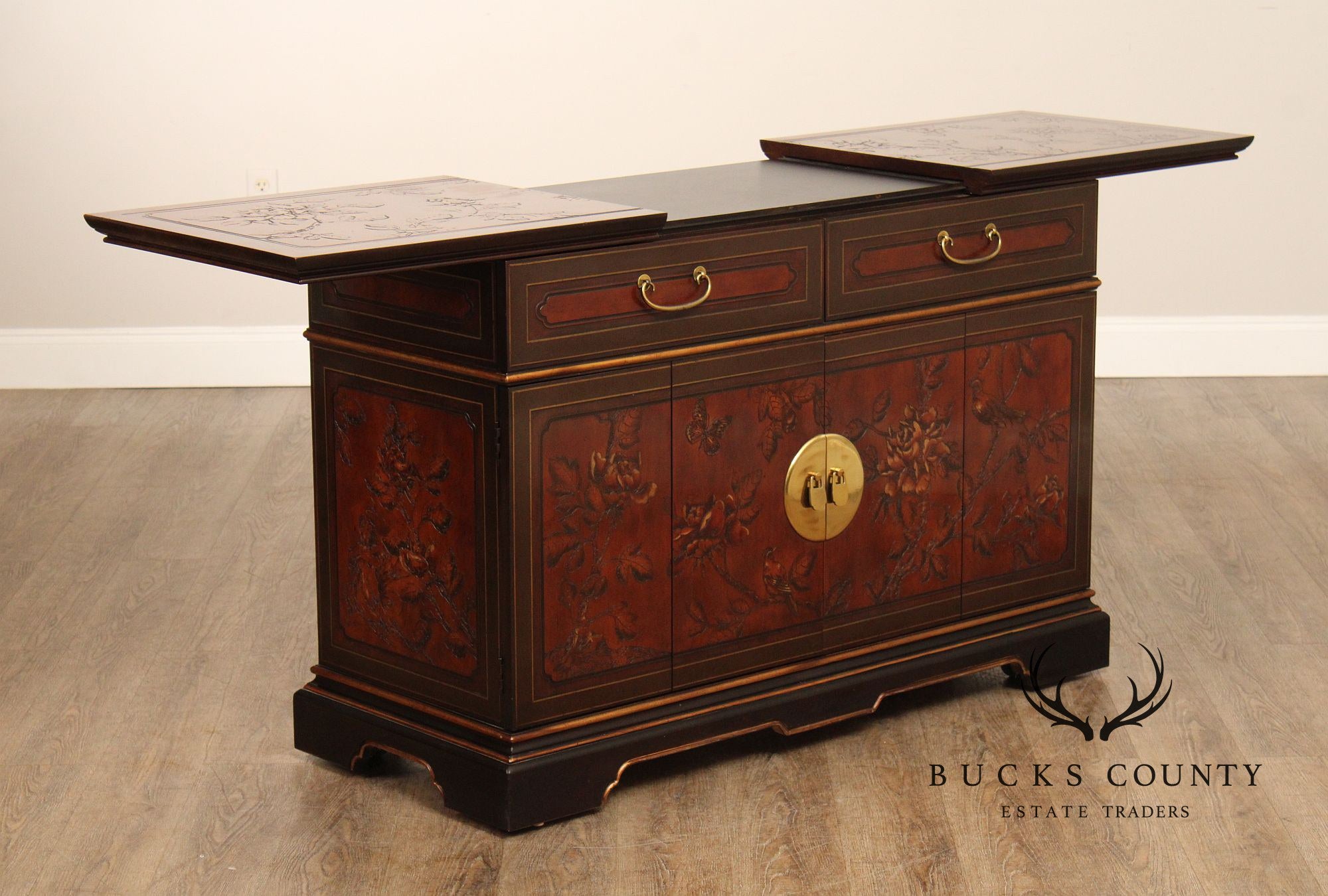 Drexel Heritage Chinoiserie Style Sliding Top Server