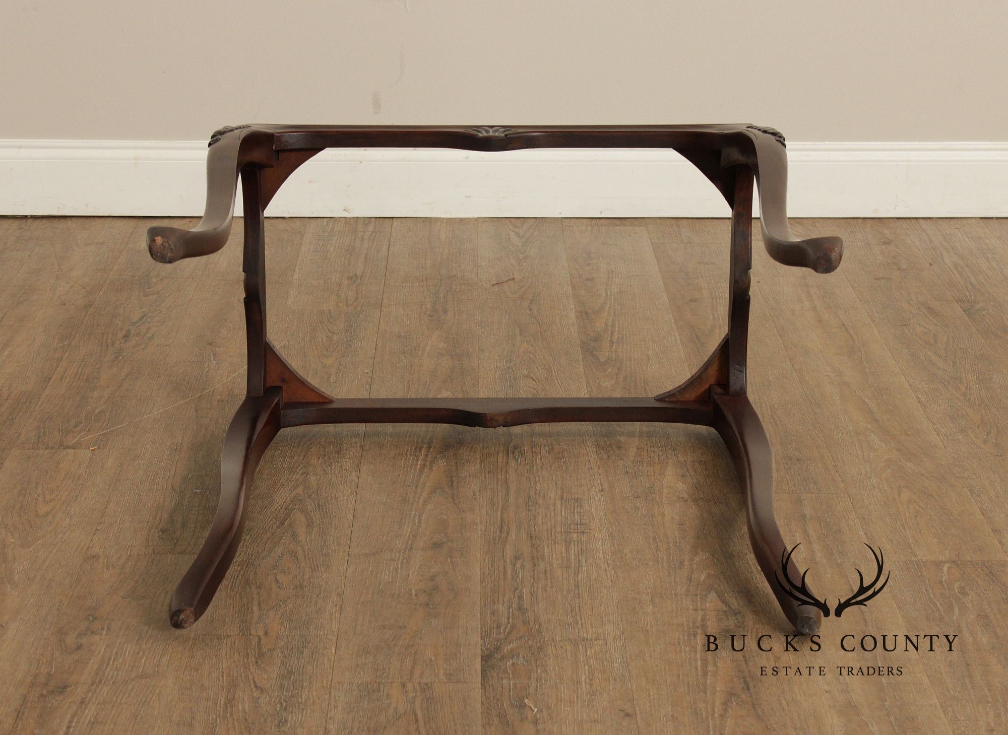 Rococo Style Set of Three Marble Top Mahogany Nesting Tables