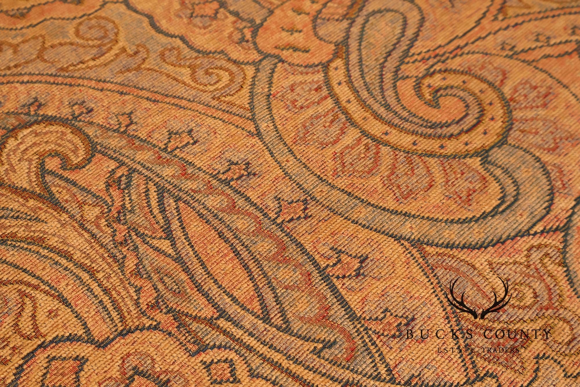 Kravet Paisley Upholstered Rolled Arm Sofa