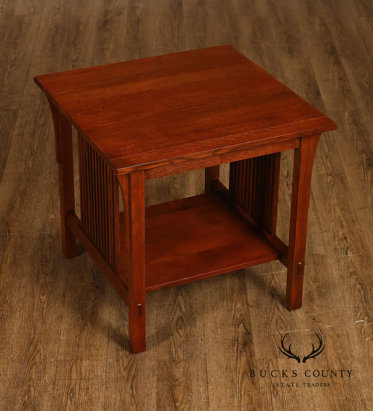 Stickley Mission Collection Oak Spindle Lamp Table