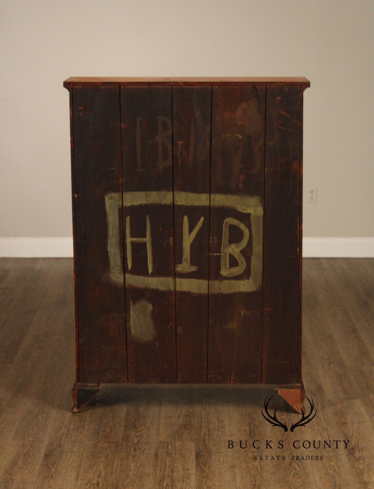 Antique American Country Pine Step-Back Cupboard Hutch