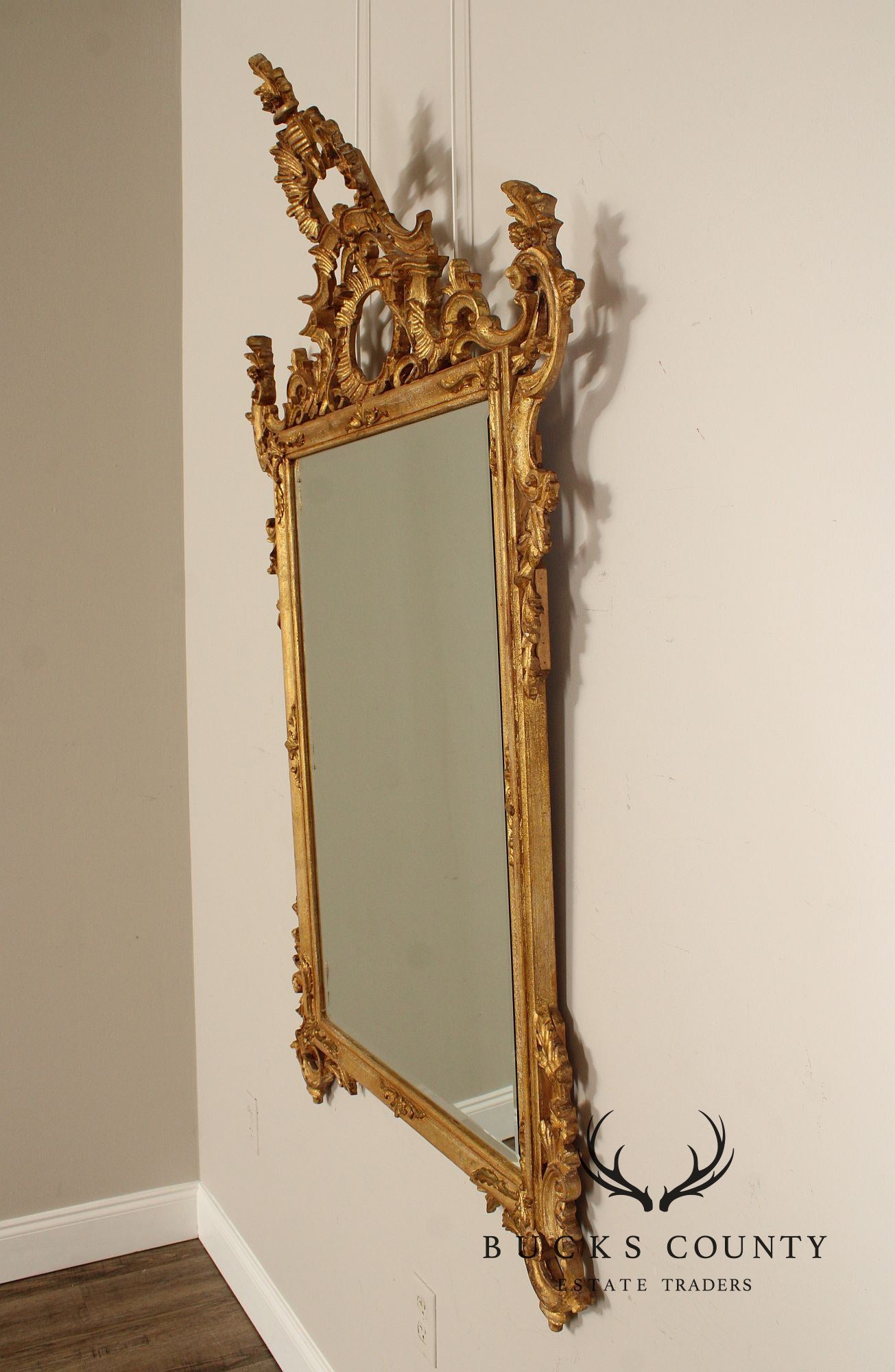 Louis J. Solomon French Louis XV Style Giltwood Mirror