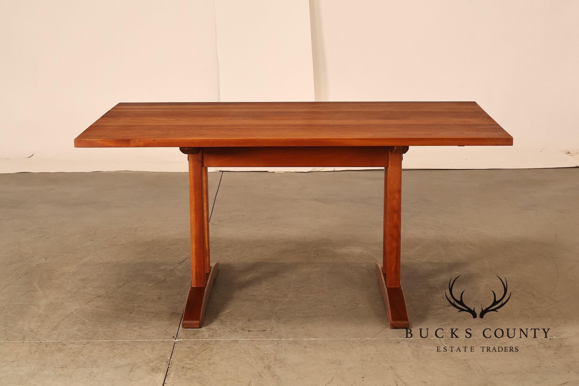 Stickley Mission Collection Solid Cherry Double Pedestal Extension Dining Table