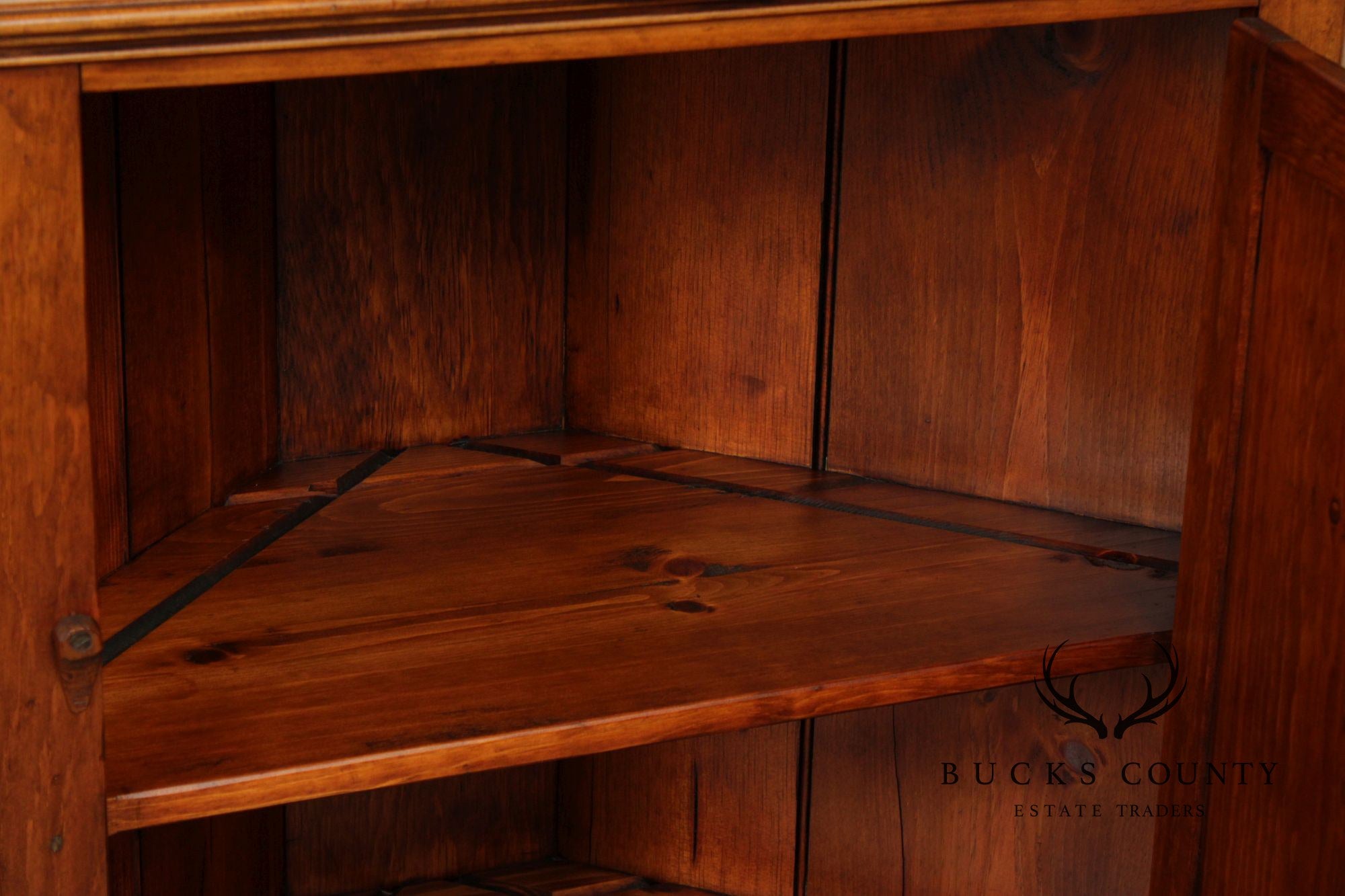 Custom Crafted Solid Pine Farmhouse Corner Cabinet