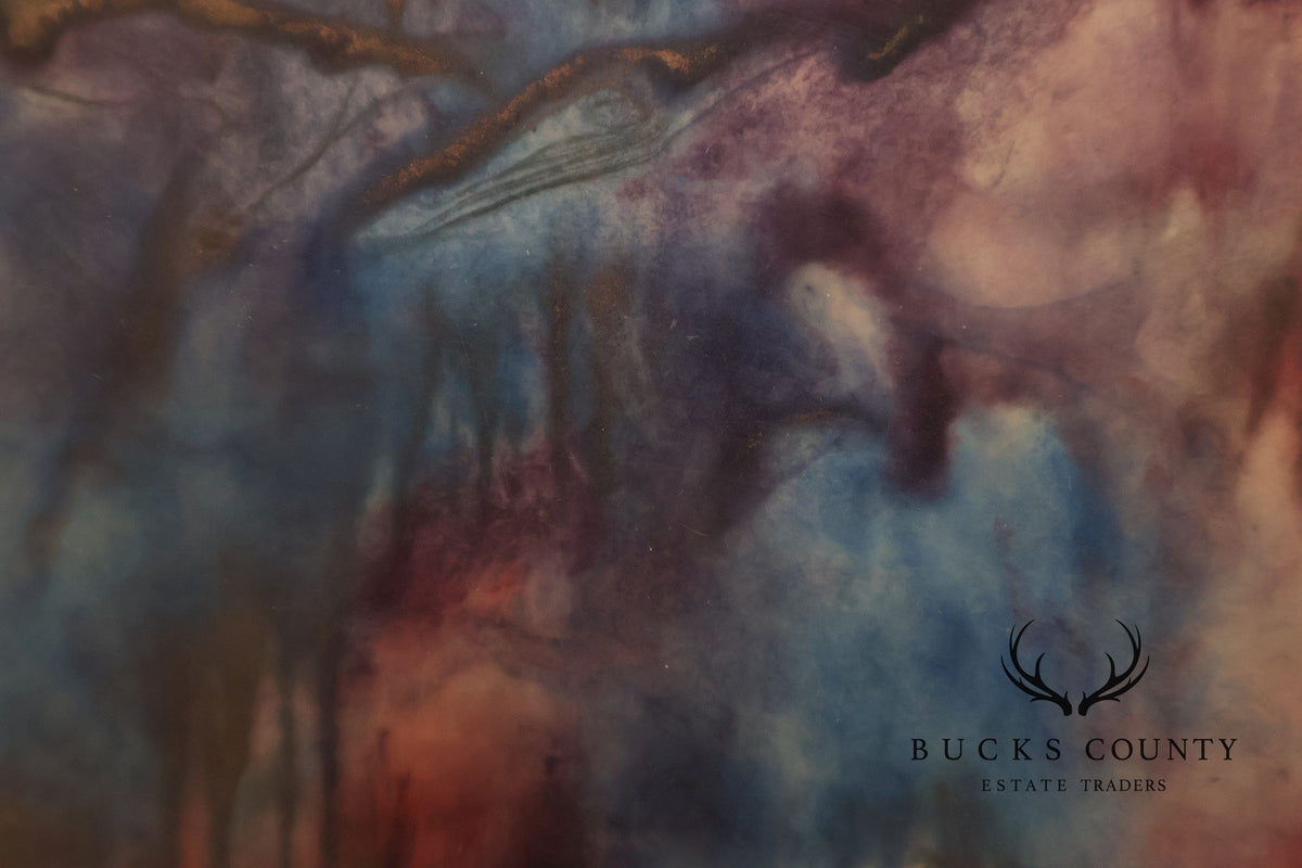 Suzanne Marinell Melted Wax Painting, 'Magenta Majesty'