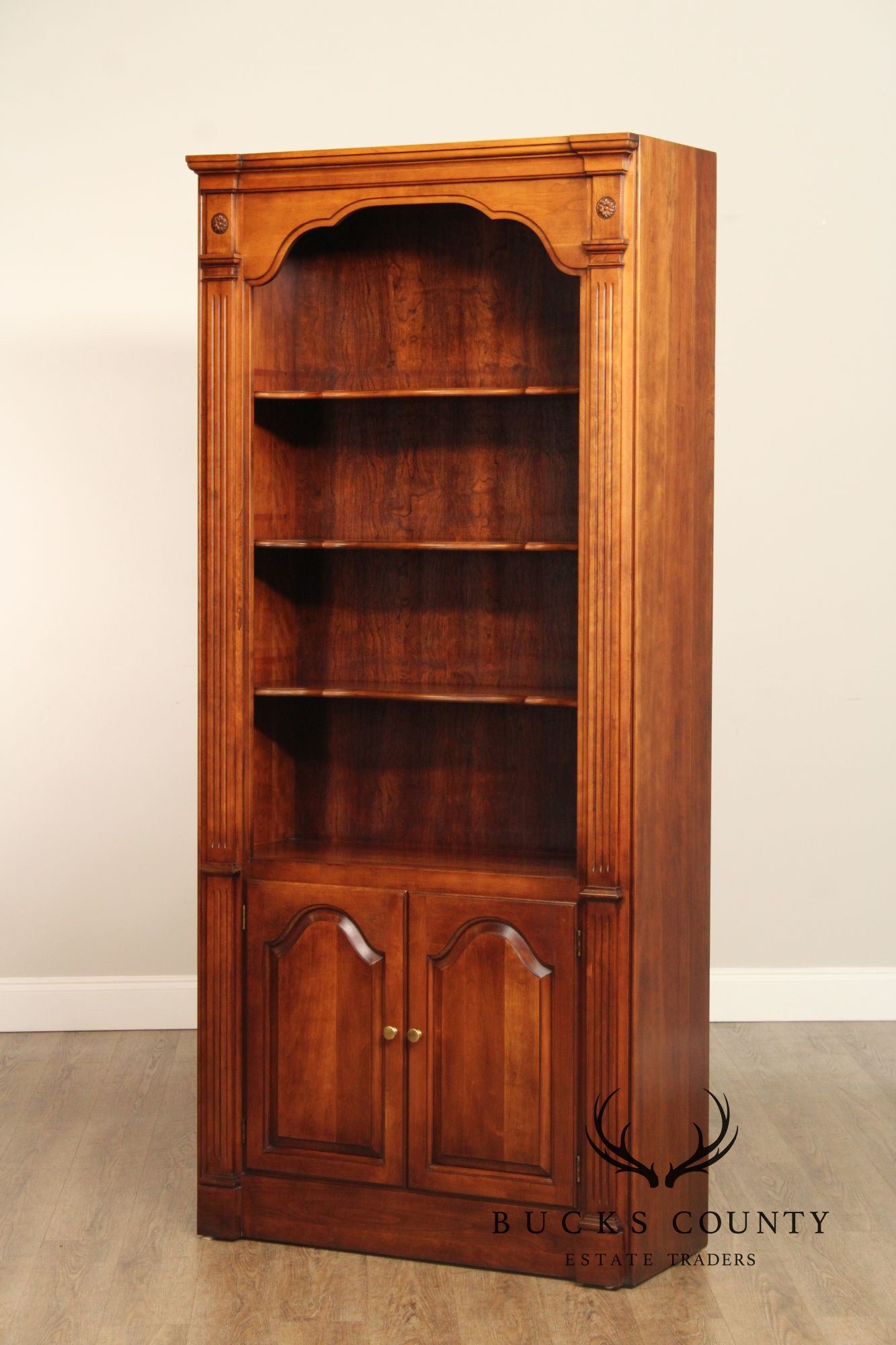 Statton Vintage CherryTall Open Bookcase Cabinet