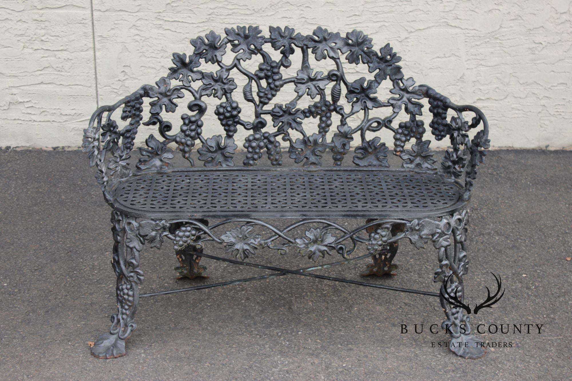 Antique Victorian Style Cast Iron Outdoor Garden Bench
