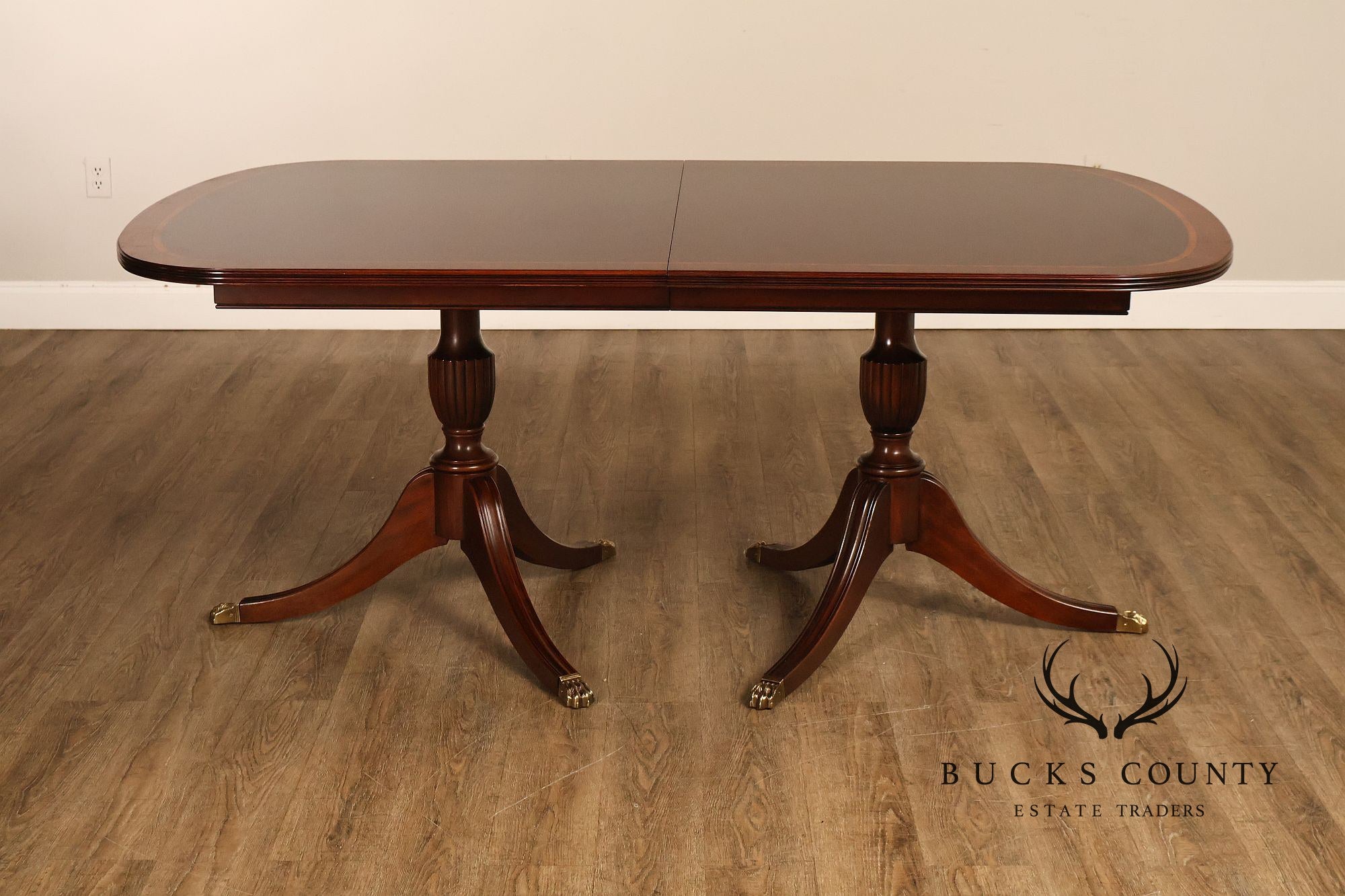 Henkel Harris Mahogany Double Pedestal Dining Table