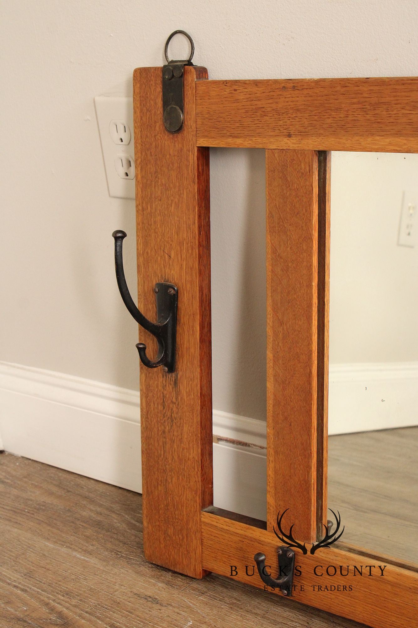 Stickley Brothers Antique Mission Oak Frame Hall Mirror